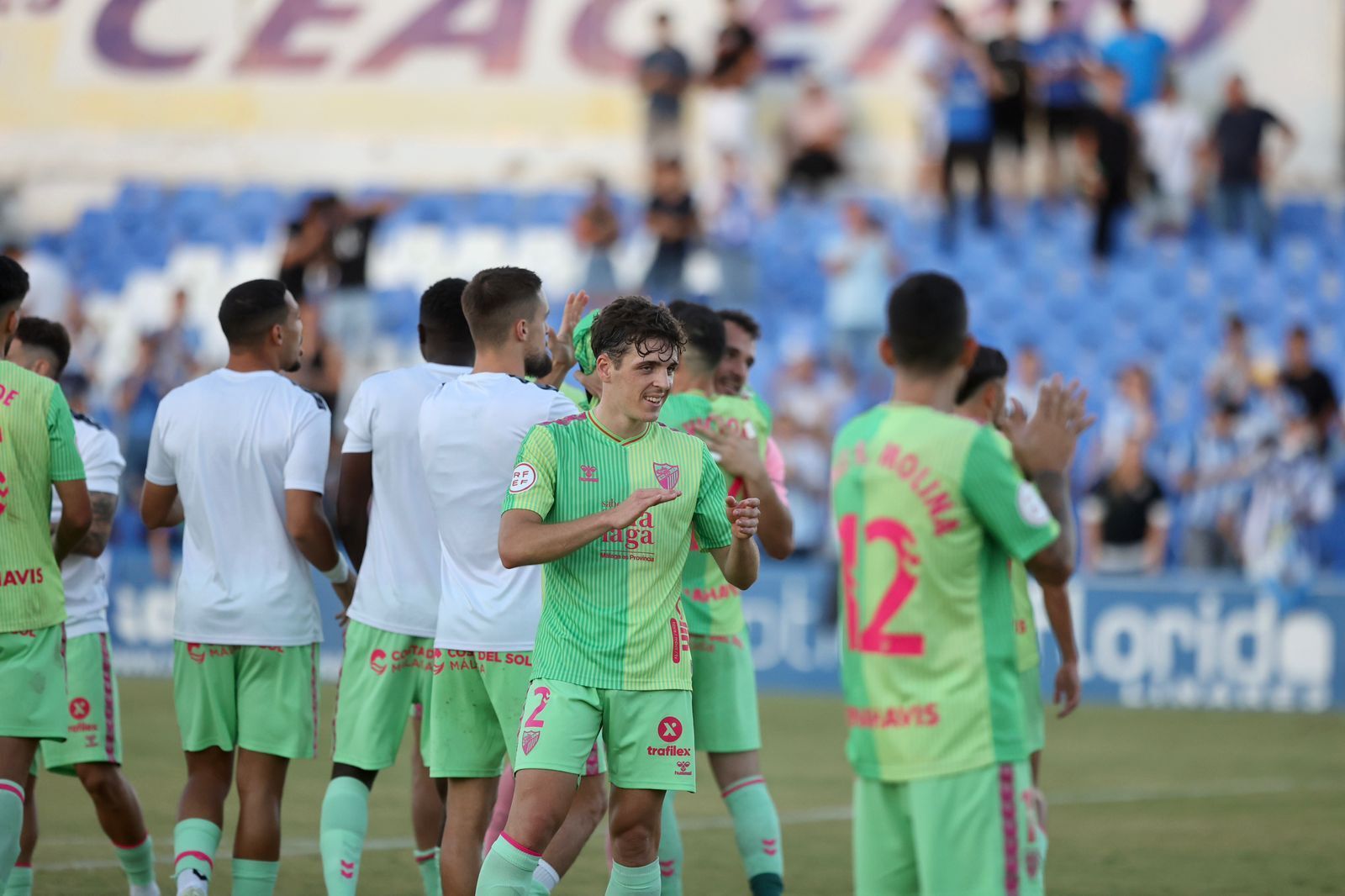Así celebró el Málaga CF el triunfo en Linares