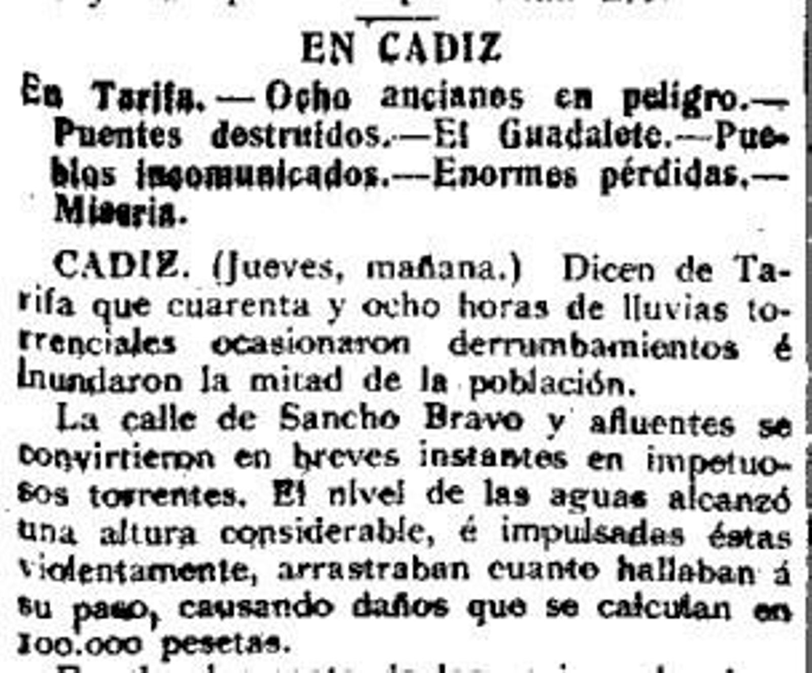 La inundación de 1917 en 'La Correspondencia de España' (Madrid) del 9 de marzo de 1917.