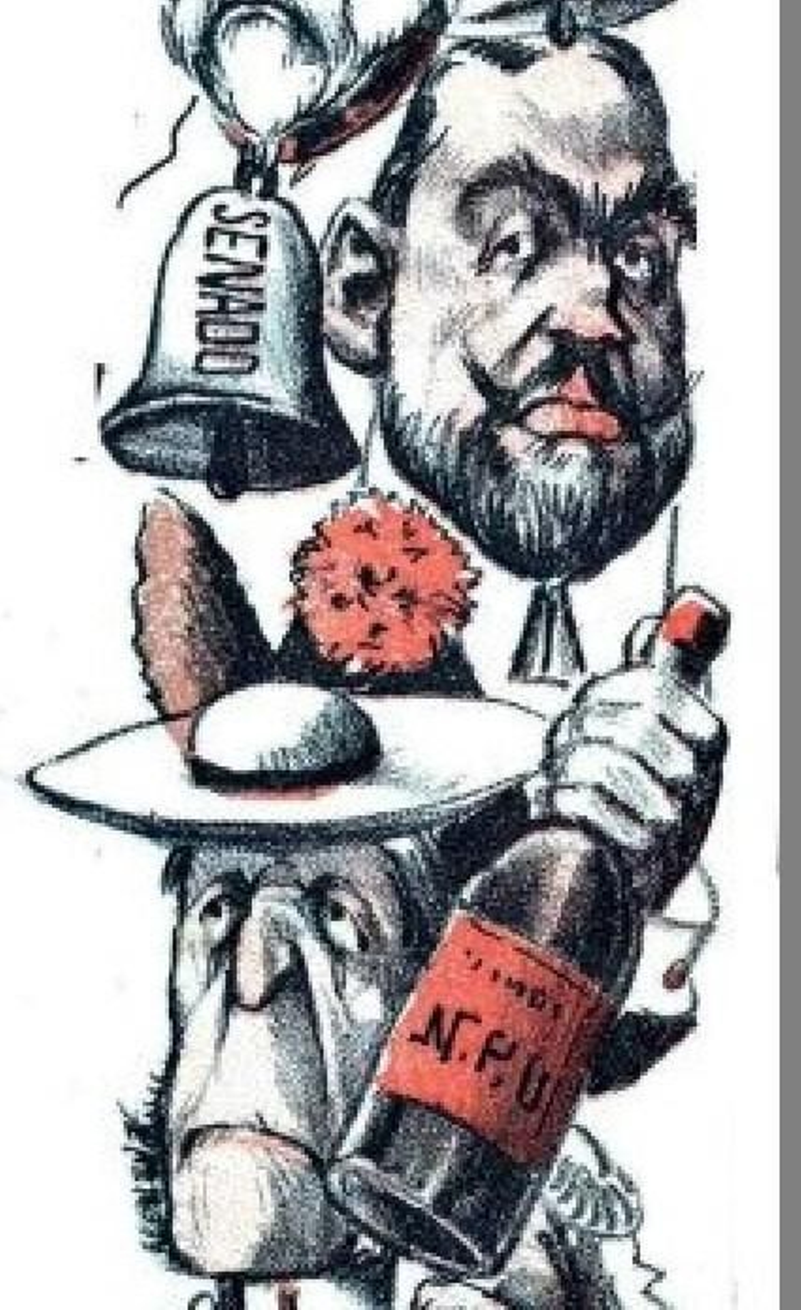 El duque con una botella de N.P.U. en la mano. El duque con una botella de N.P.U. en la mano.