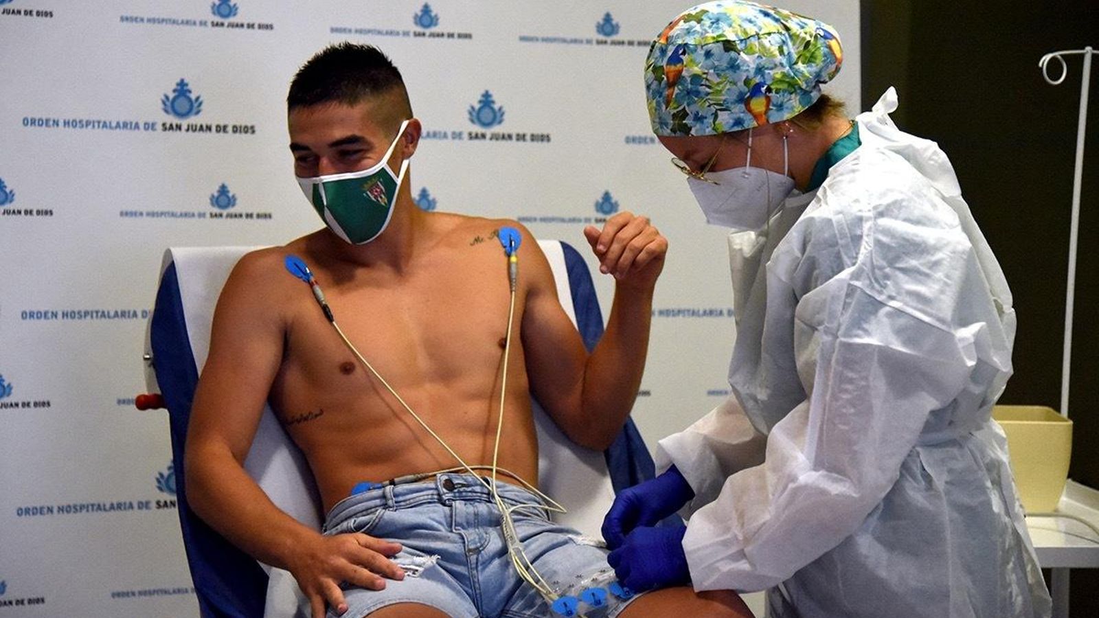 Jesús Álvaro, en un momento de su reconocimiento médico.