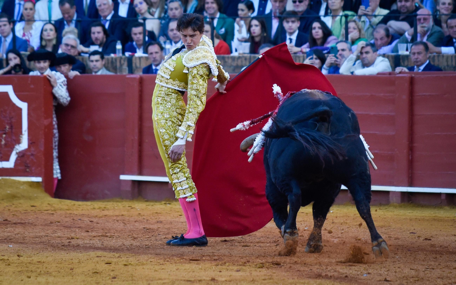 Fotografías de la corrida de toros del sábado de Feria en Sevilla con Cayetano, Roca Rey y David de Miranda