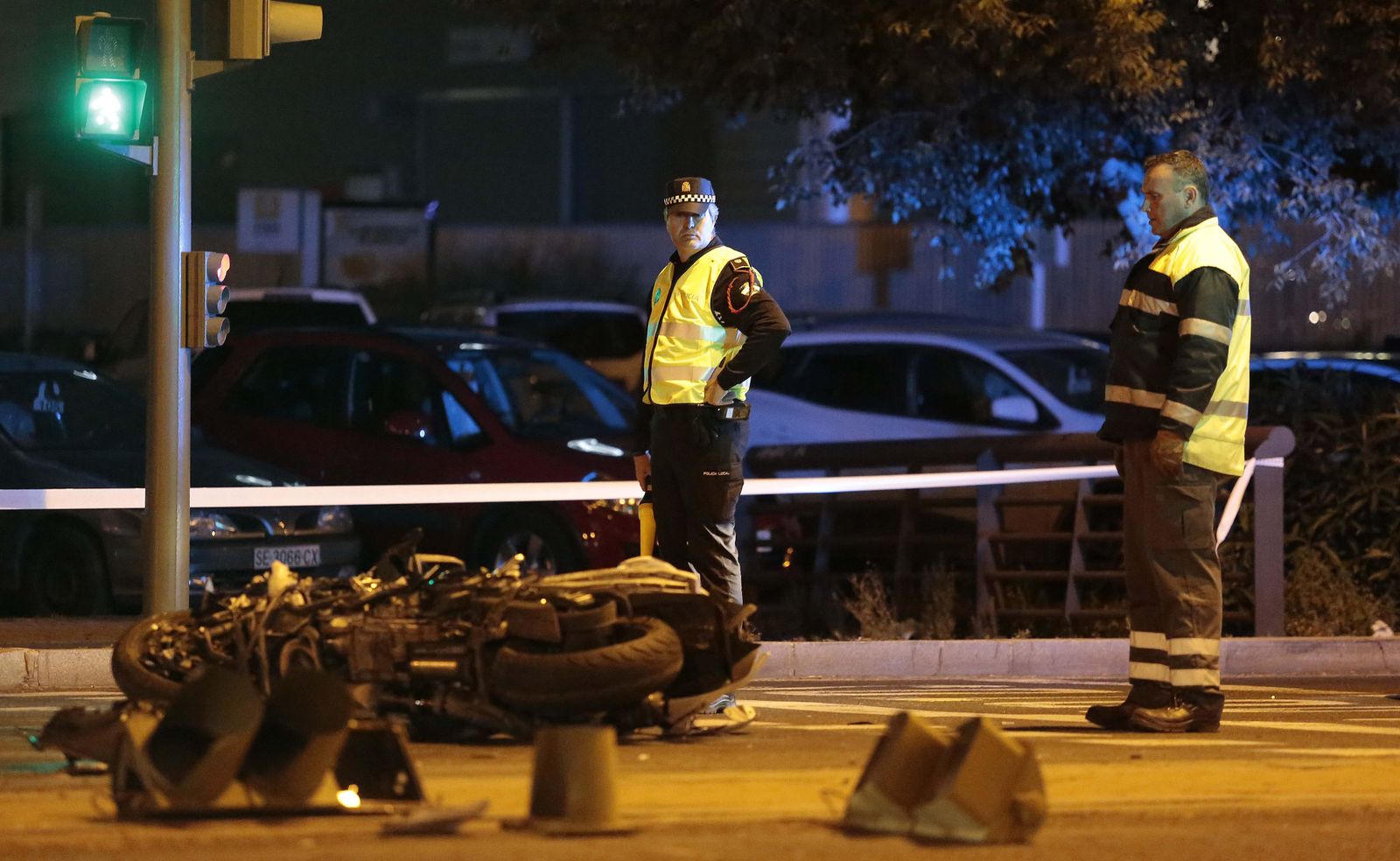 Los restos de la Yamaha Scooter 500 Tmax implicada en el accidente