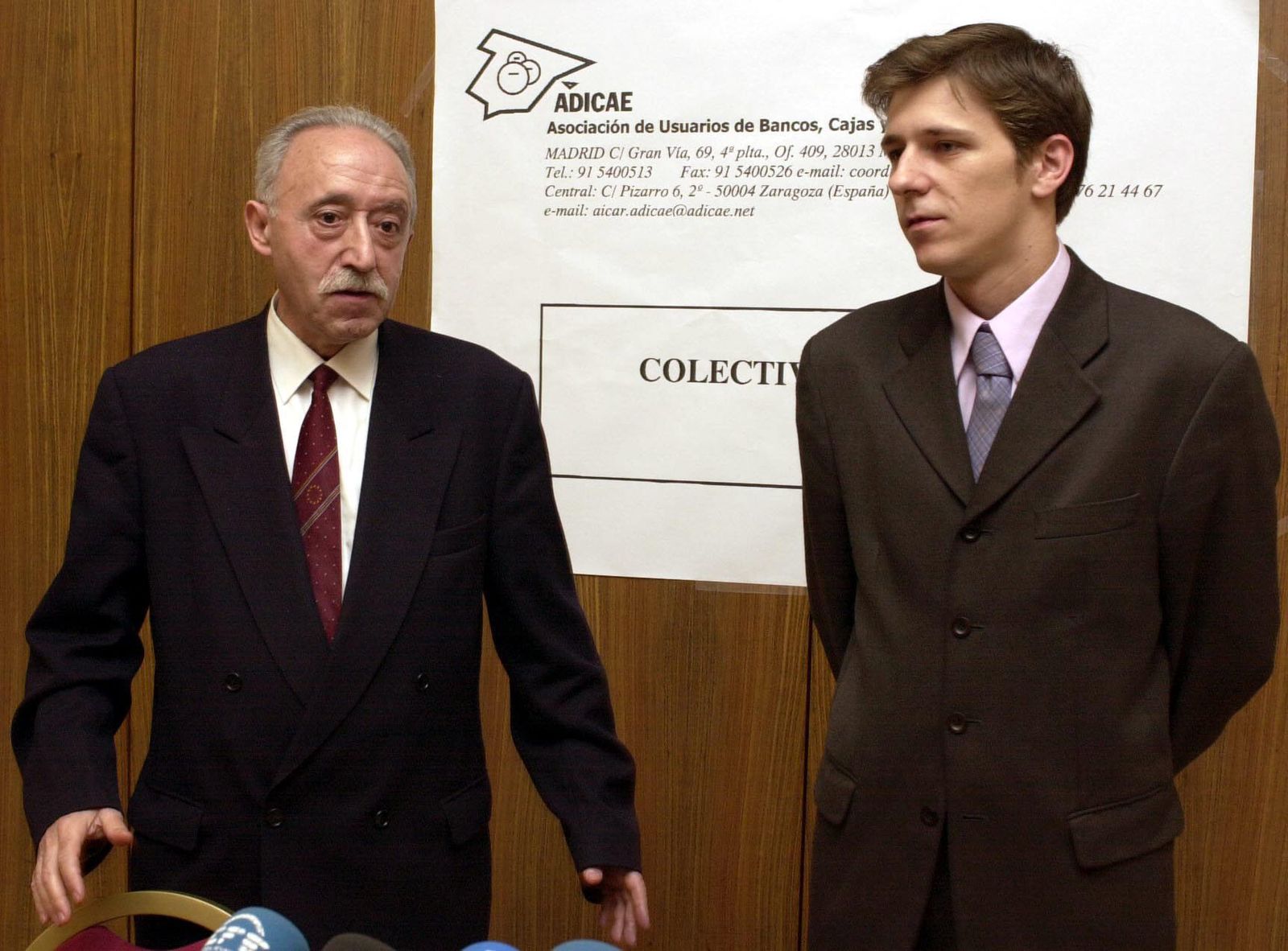 El presidente de Adicae, Manuel Pardos, y el ex secretario general, Fernando Herrero, ambos investigados en esta causa.