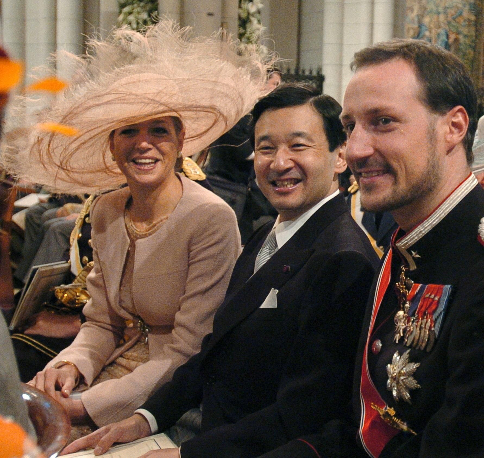 La entonces princesa Máxima y el entonces príncipe Naruhito y el príncipe Haakon