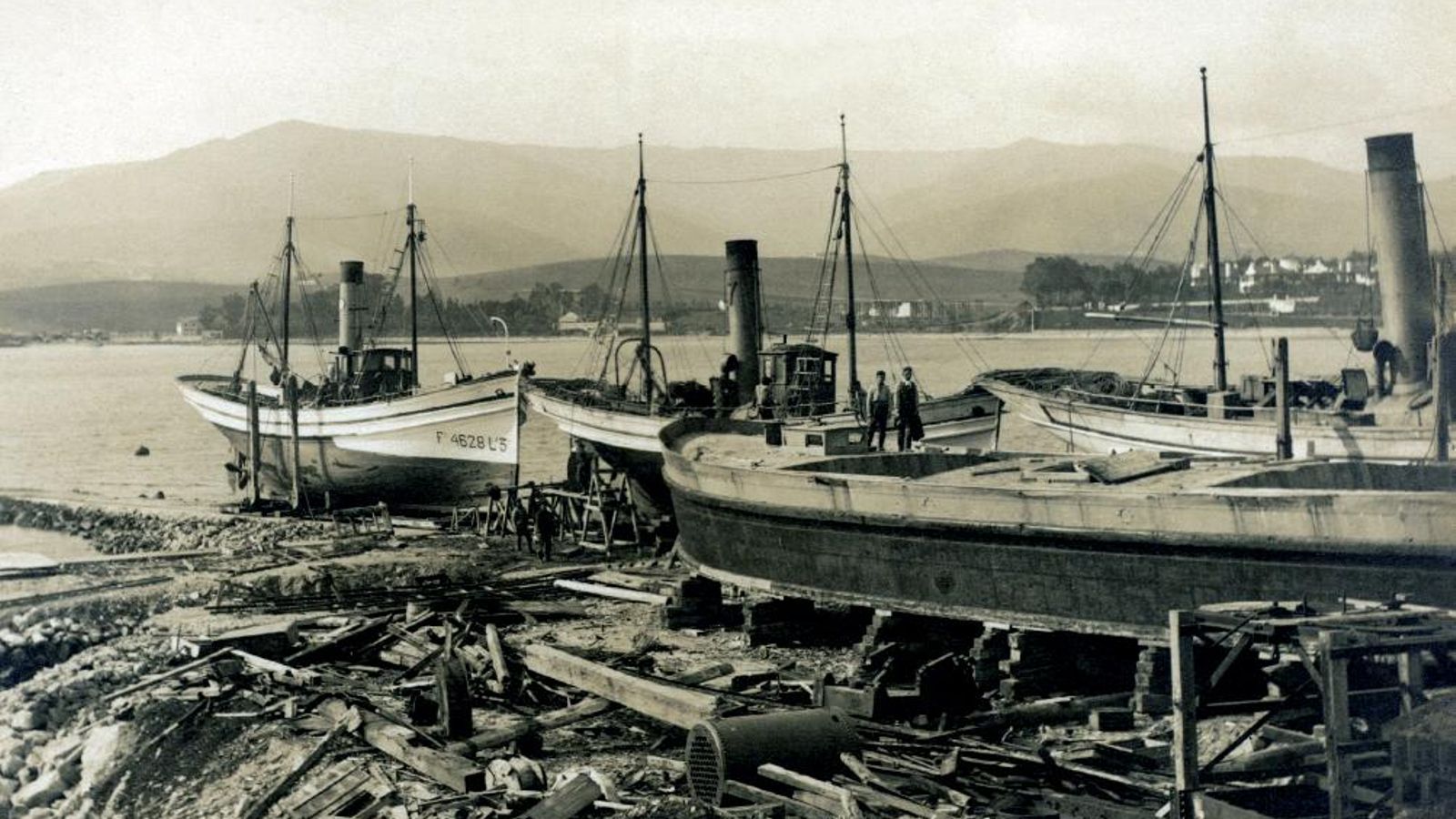 La rampa-varadero de la Isla Verde en 1929.