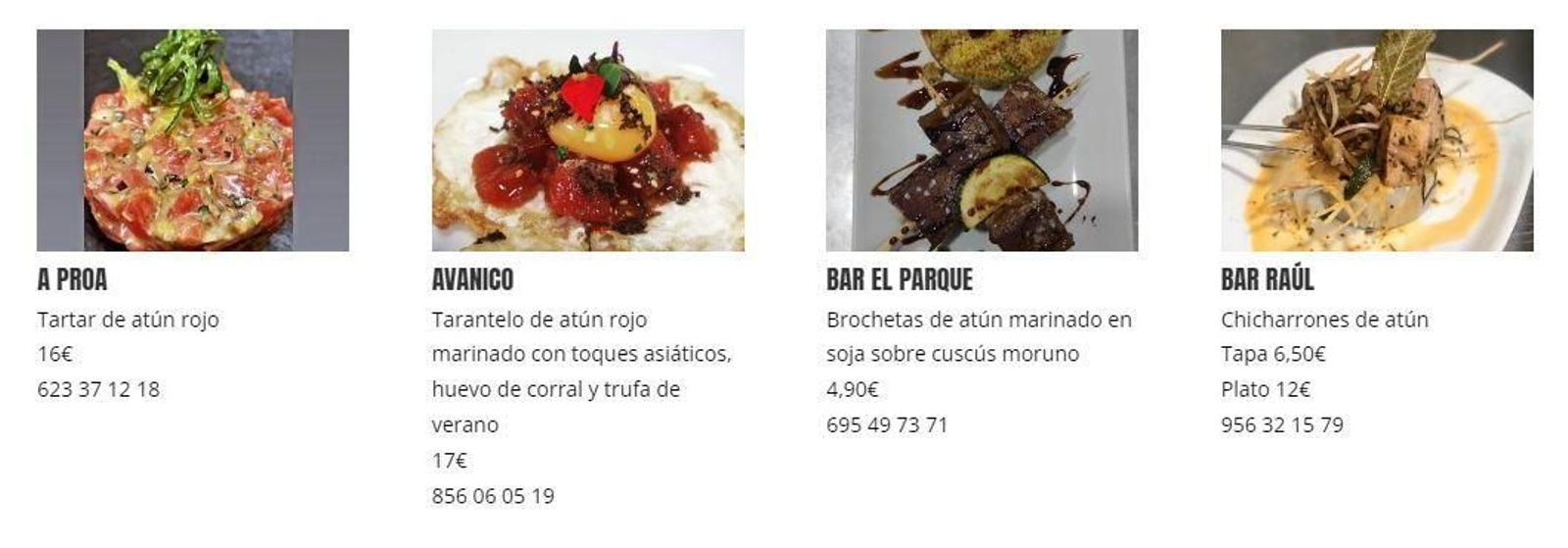 Restaurantes y tapas de la Semana del Atún de Jerez