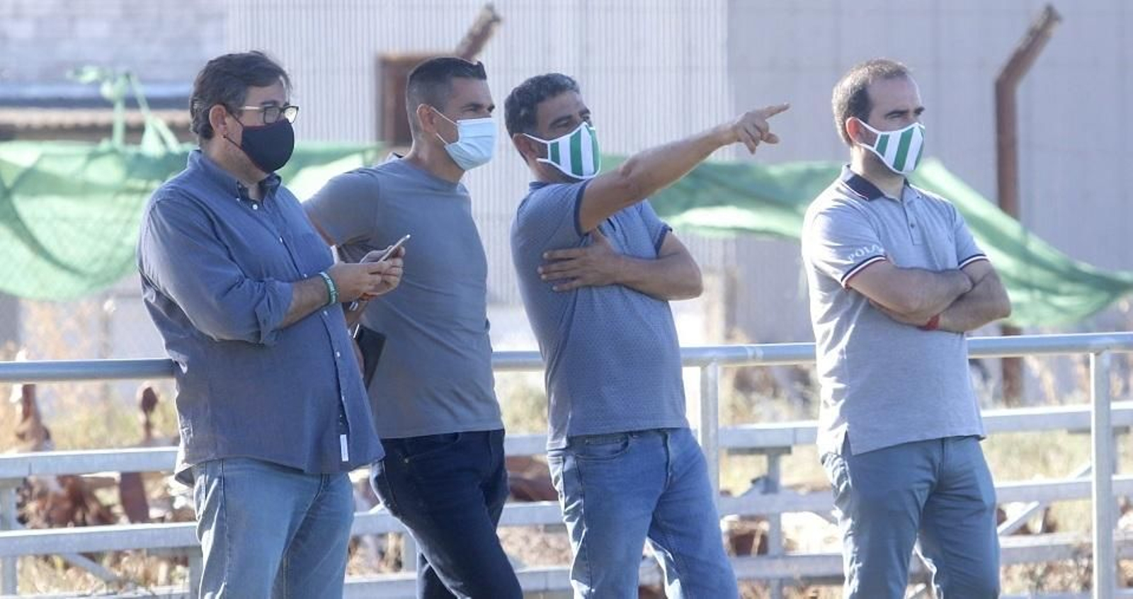 Javier González Calvo, a la izquierda, en un entrenamiento en la Ciudad Deportiva.