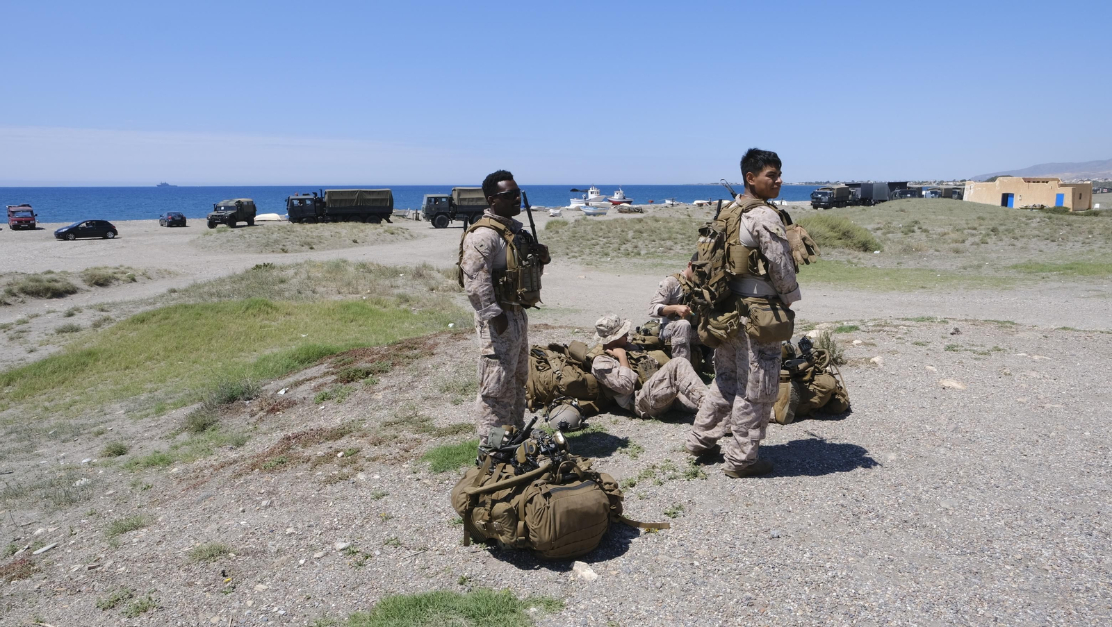 Desembarco de la Infantería de Marina en la Playa del Perdigal, en El Alquián-Almería