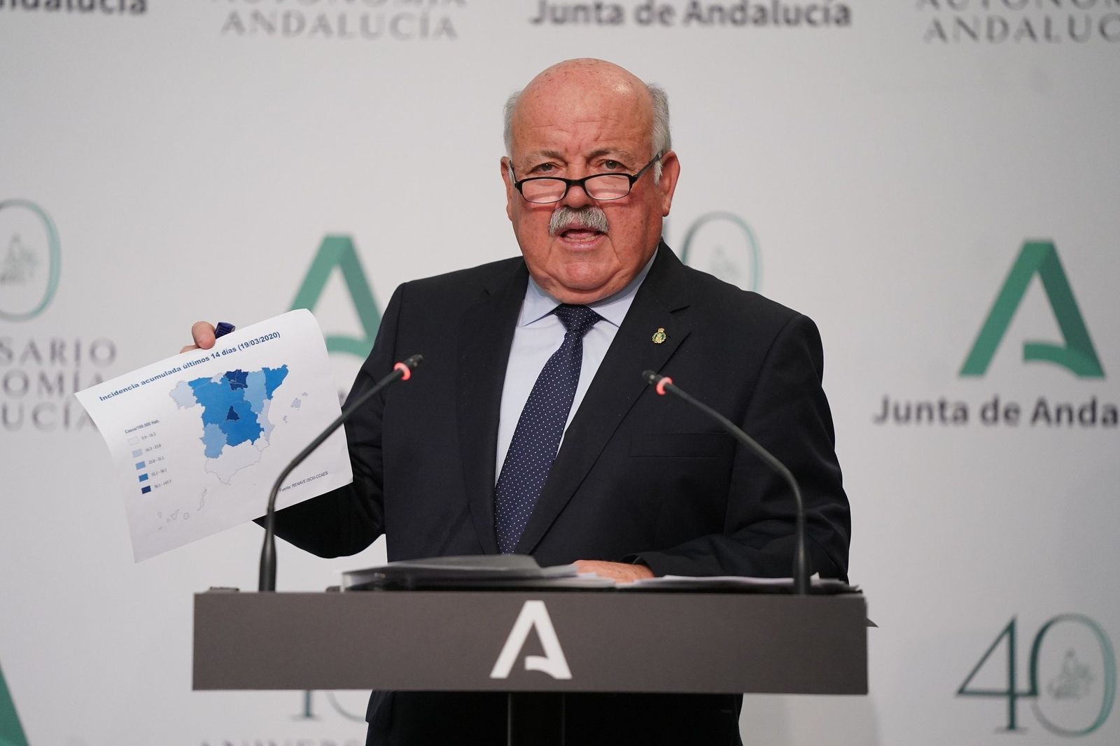 El consejero de Salud de la Junta de Andalucía, Jesús Aguirre.