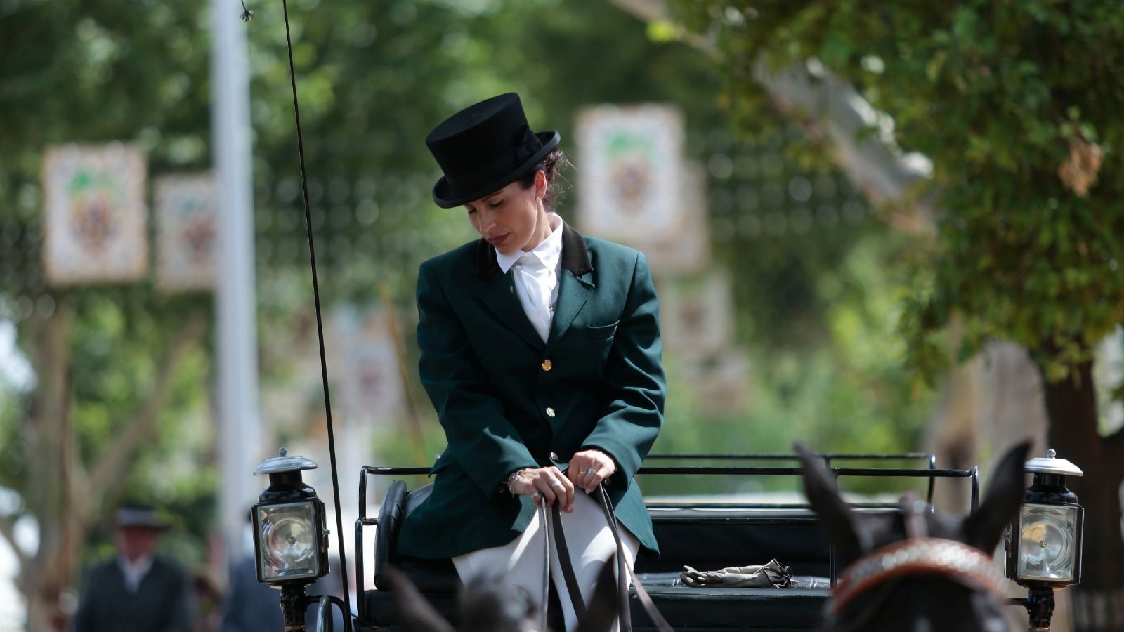 Carruajes, en la Feria de Abril de 2019 en la zona del real.