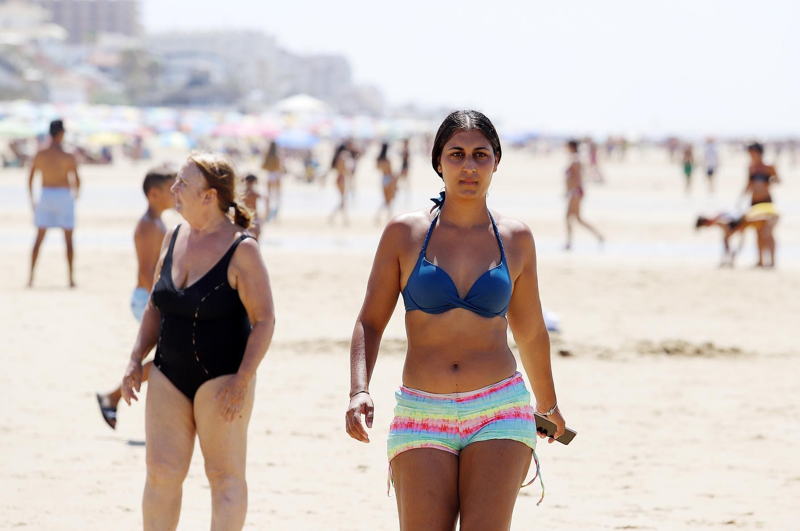 Imágenes de la playa de Matalascañas en un domingo caluroso