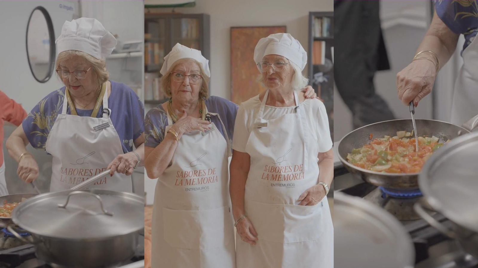 Las perticipantes en "Sabores de la Memoria" recrean platos malagueños acompañadas de la canción "Cocinero cocinero"