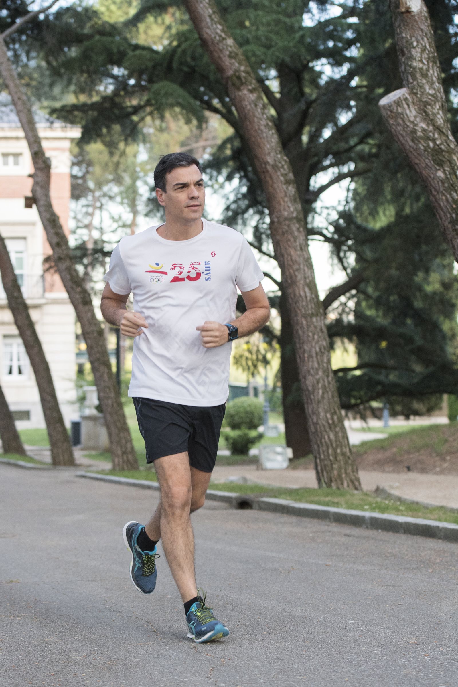 Pedro Sánchez, haciendo ejercicio.