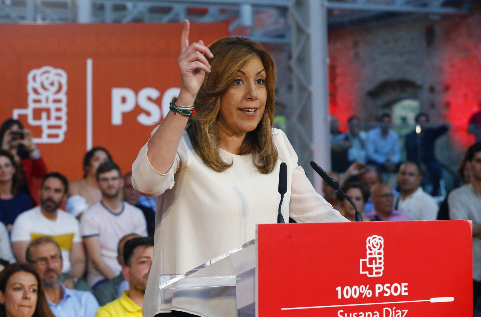 Susana Díaz en un mitin en Madrid.
