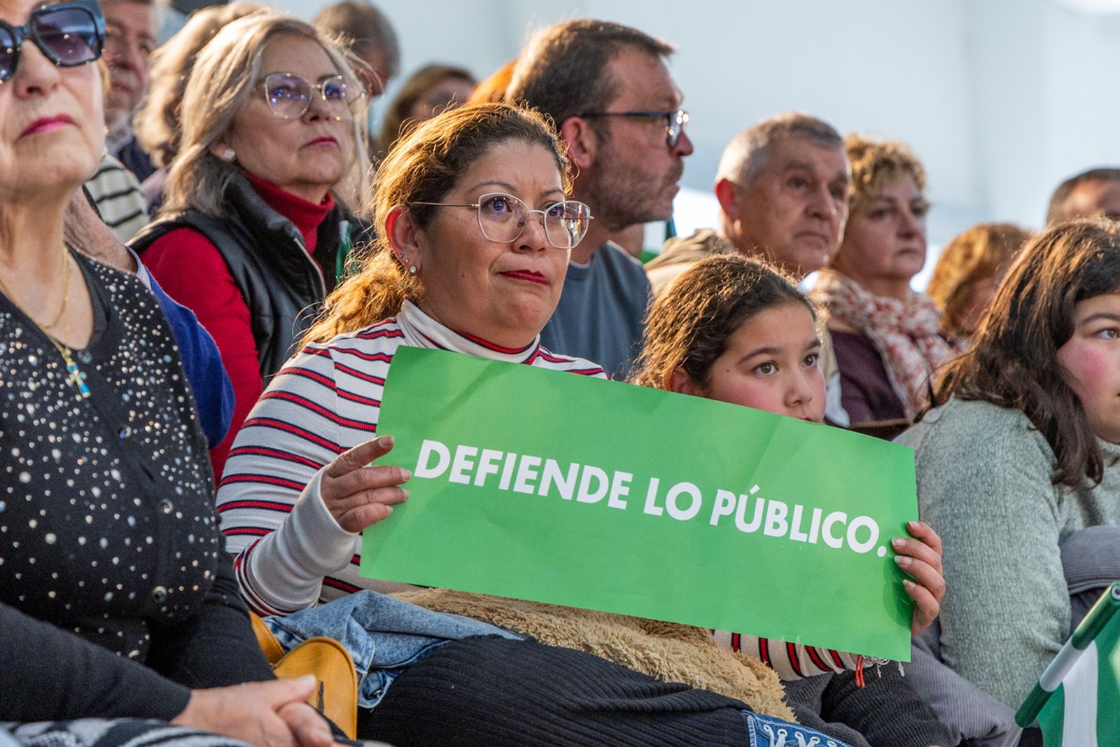 Acto en defensa de los servicios públicos para celebrar el 28F en Jaén