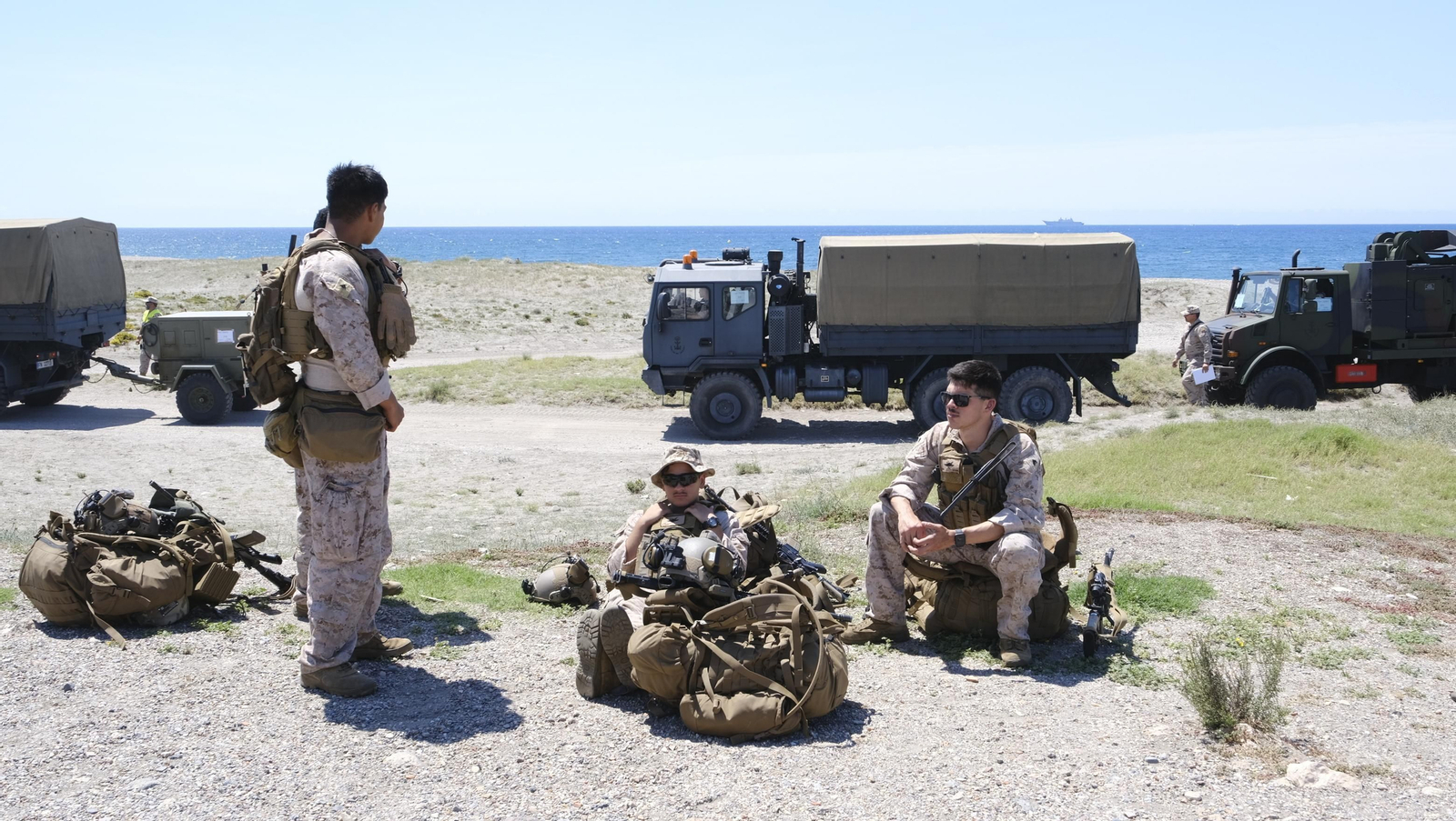 Desembarco de la Infantería de Marina en la Playa del Perdigal, en El Alquián-Almería