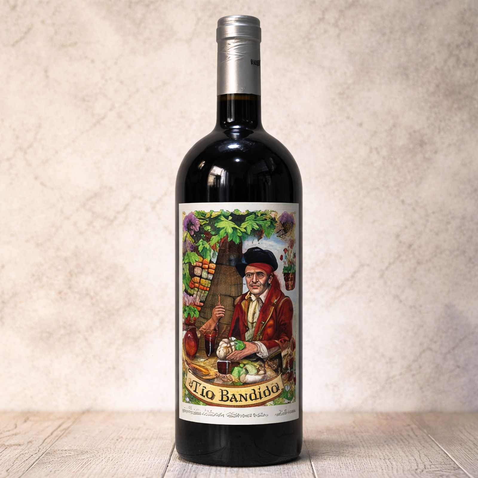 Este vino de Valdepeñas de Jaén es un tinto producido únicamente con la variedad de uva Syrah.