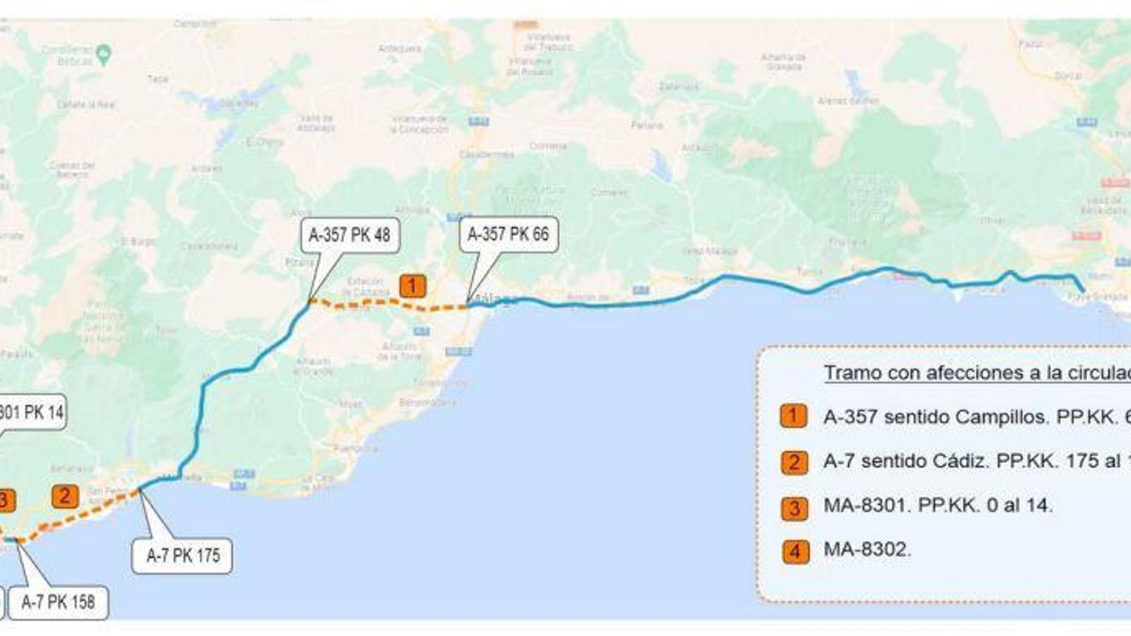 Afectaciones al tráfico por la etapa 12 de la Vuelta Ciclista a España, este jueves.