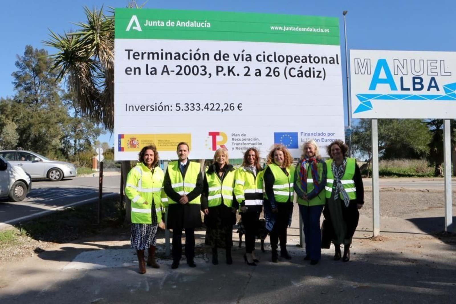 La Junta inicia las obras de la vía ciclopeatonal de 24 kilómetros entre Jerez y La Barca.