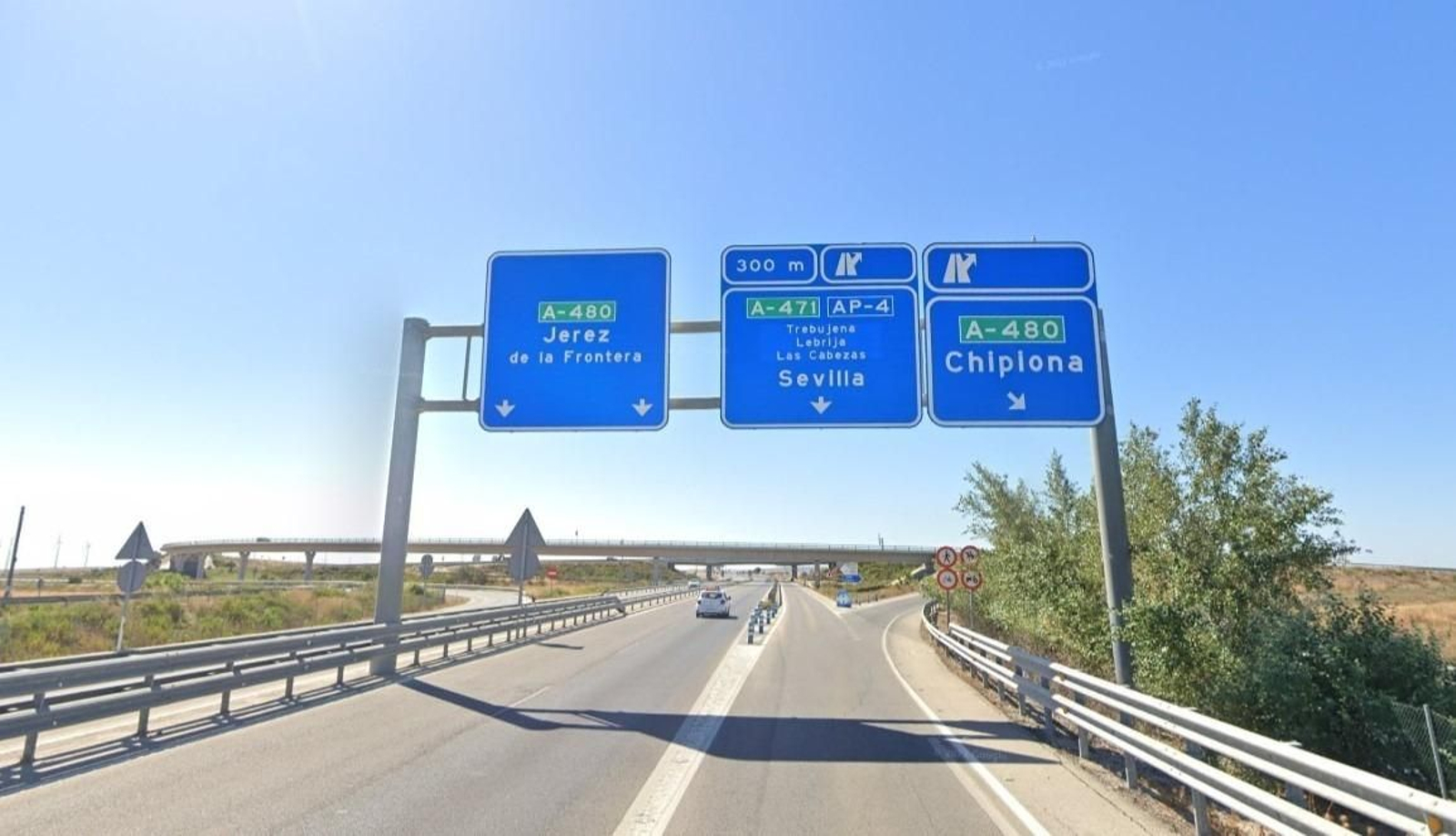 Imagen de archivo de la carretera A-480 que une Jerez y Sanlúcar