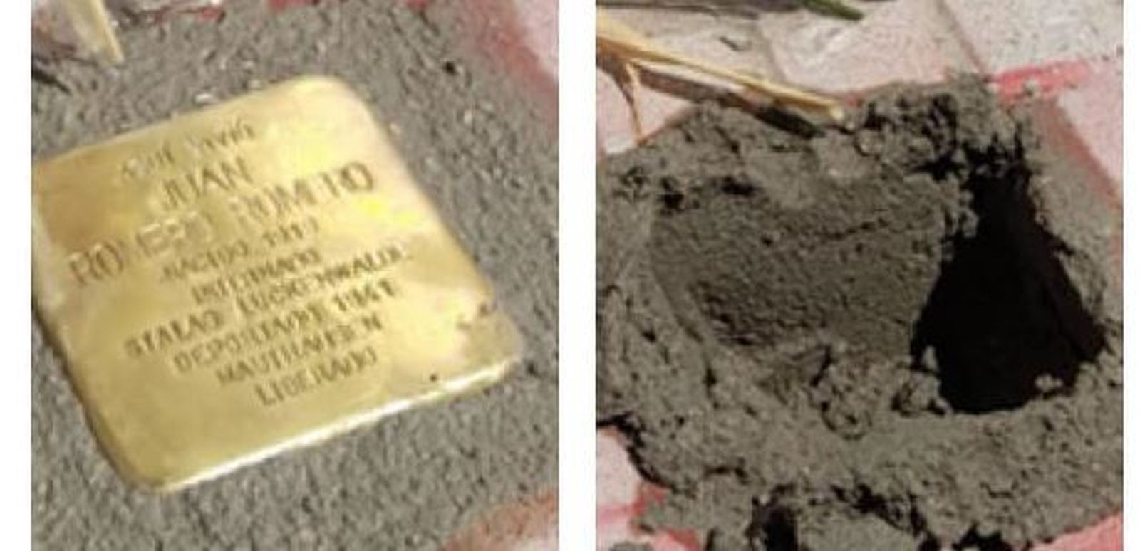 Adoquín desaparecido en Torrecampo.