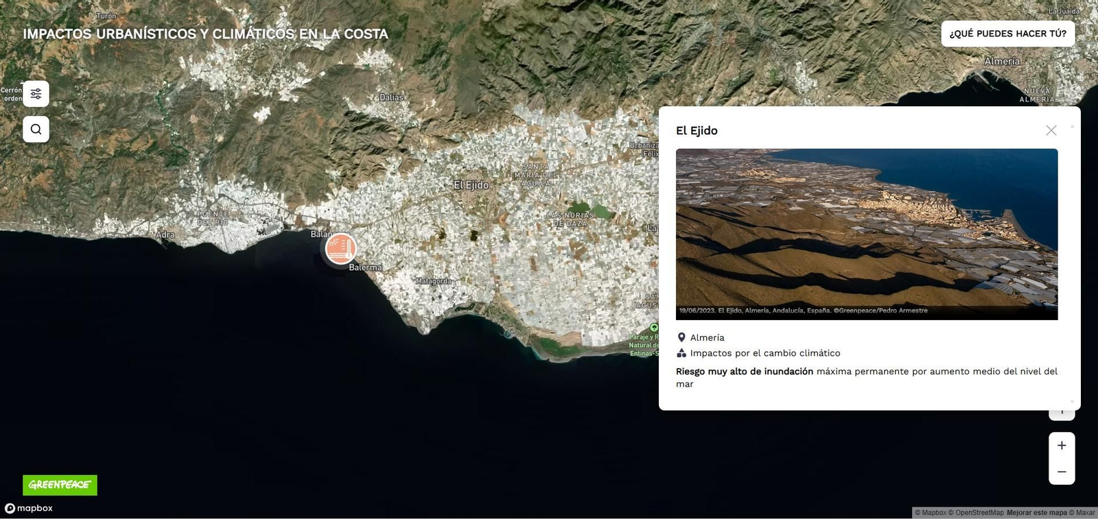 Impactos urbanísticos en la costa.