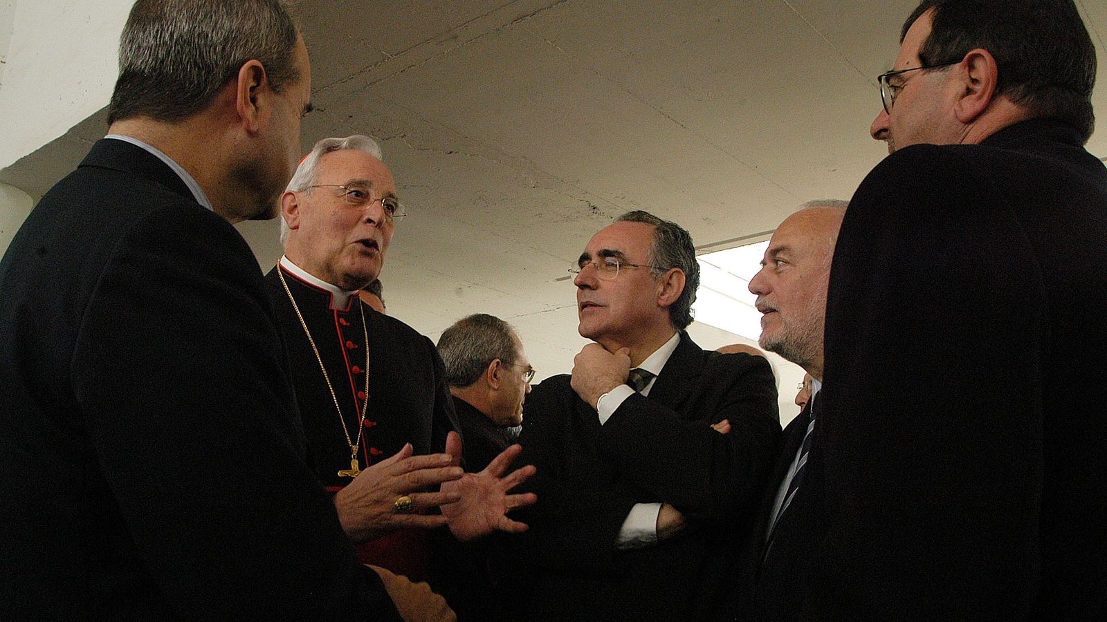 Protagonistas de la venta de San Telmo, en una imagen de archivo: Manuel Chaves, el cardenal Amigo, Javier Torres Vela y José Rodríguez de la Borbolla