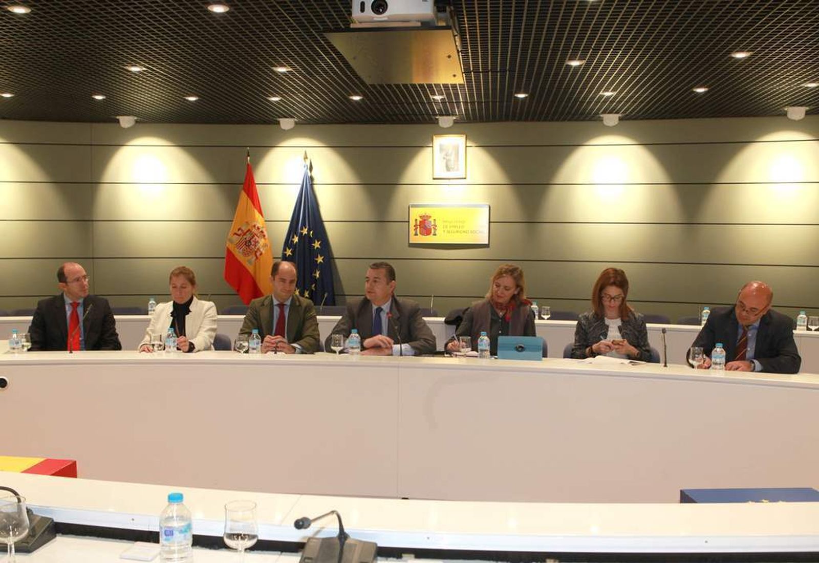 Antonio Sanz, ayer durante la reunión en el Ministerio de Empleo.