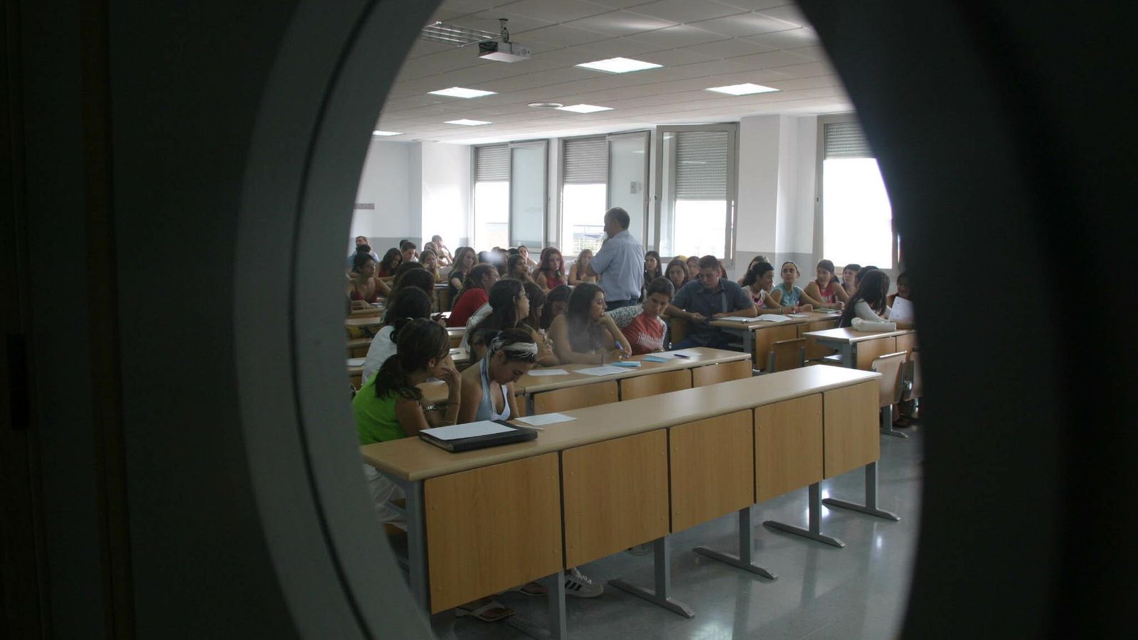 Aula de la Facultad de Comunicación, cuyo doble grado tiene la nota de corte más alta de las carreras de letra.