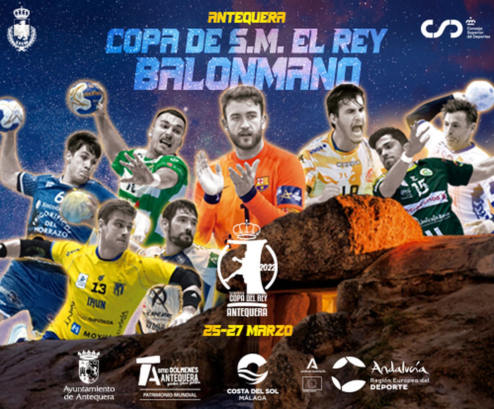 Cartel de la Copa del Rey de balonmano de 2022 en Antequera.