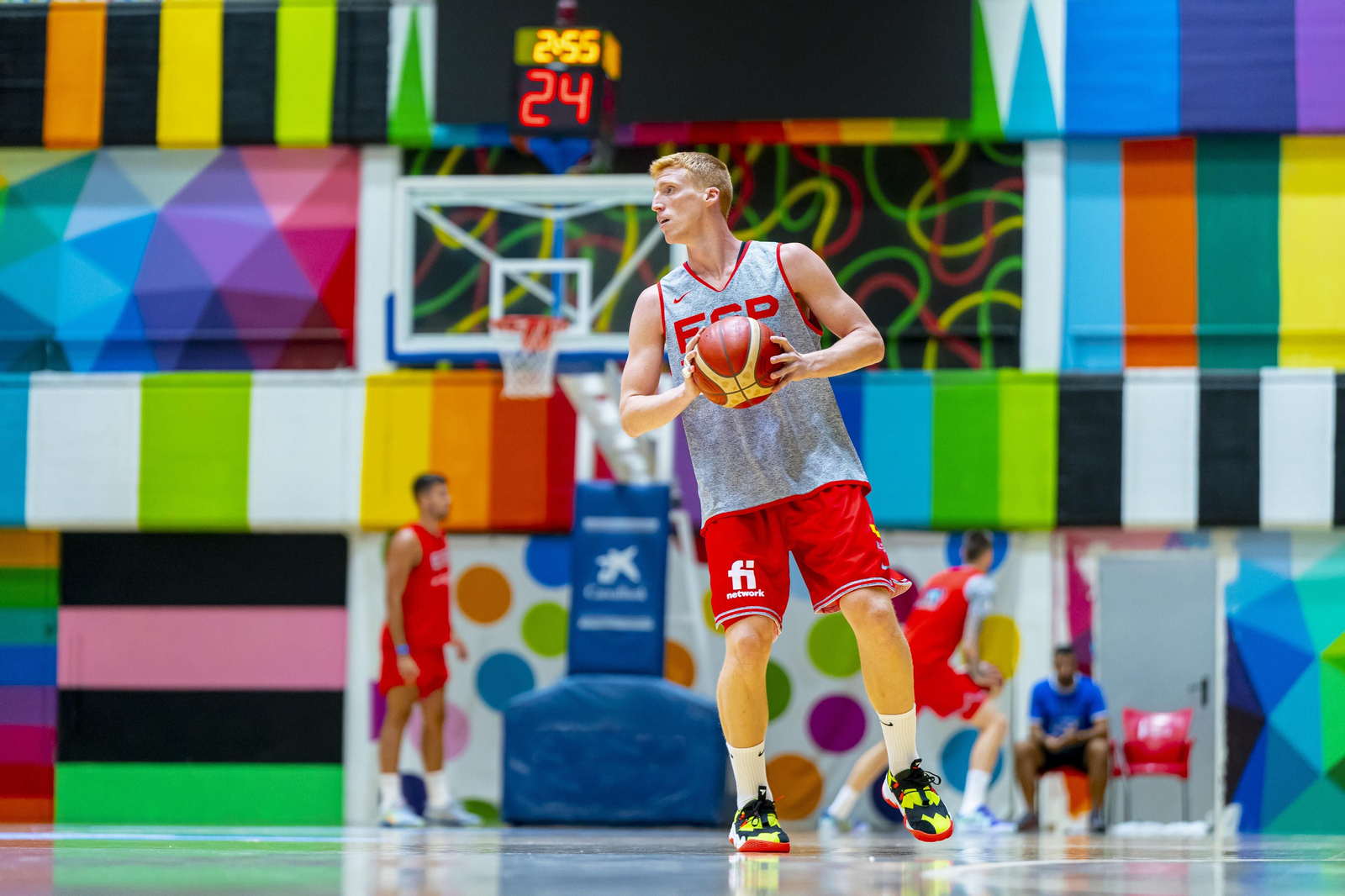 Alberto Díaz, en el entrenamiento de este lunes en el Magariños.