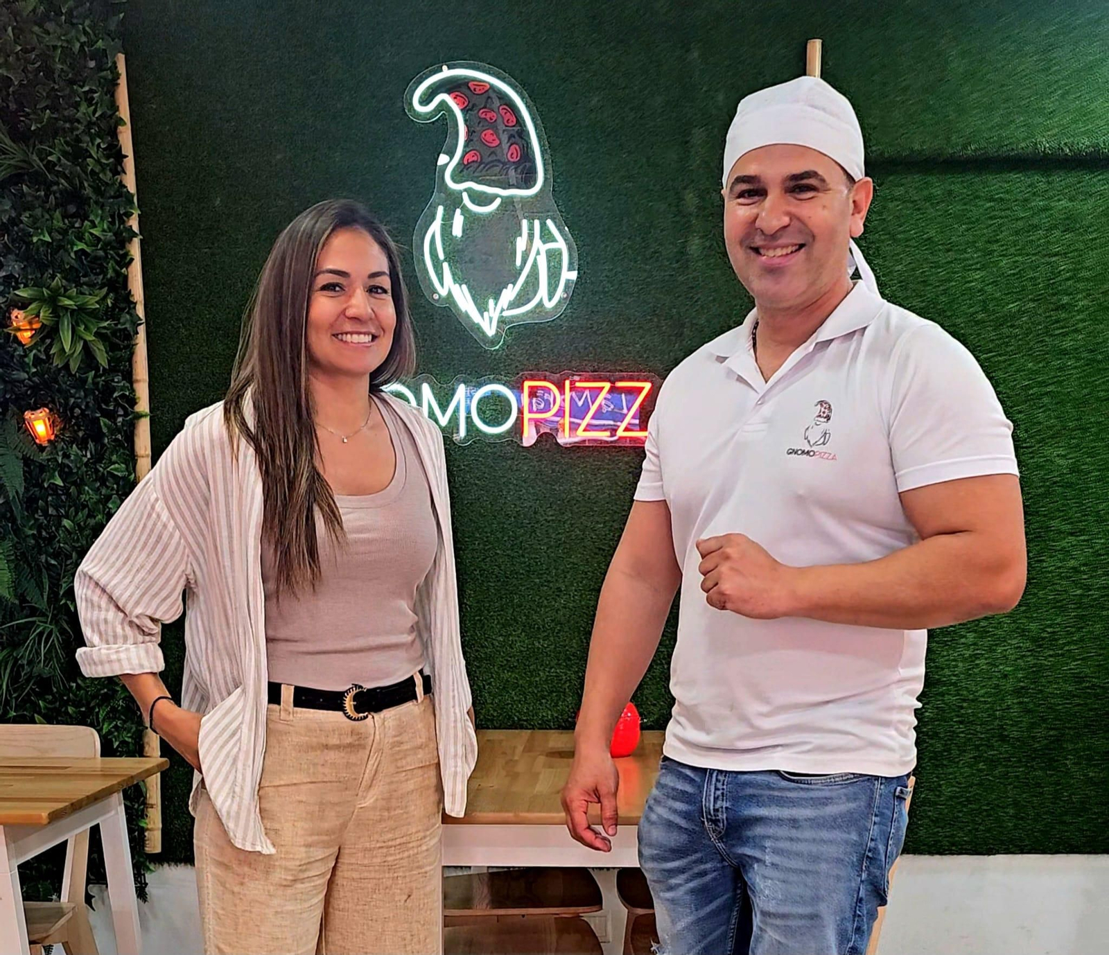 Nadya Argüello y José María Zayas, propietarios de pizzería Gnomo.