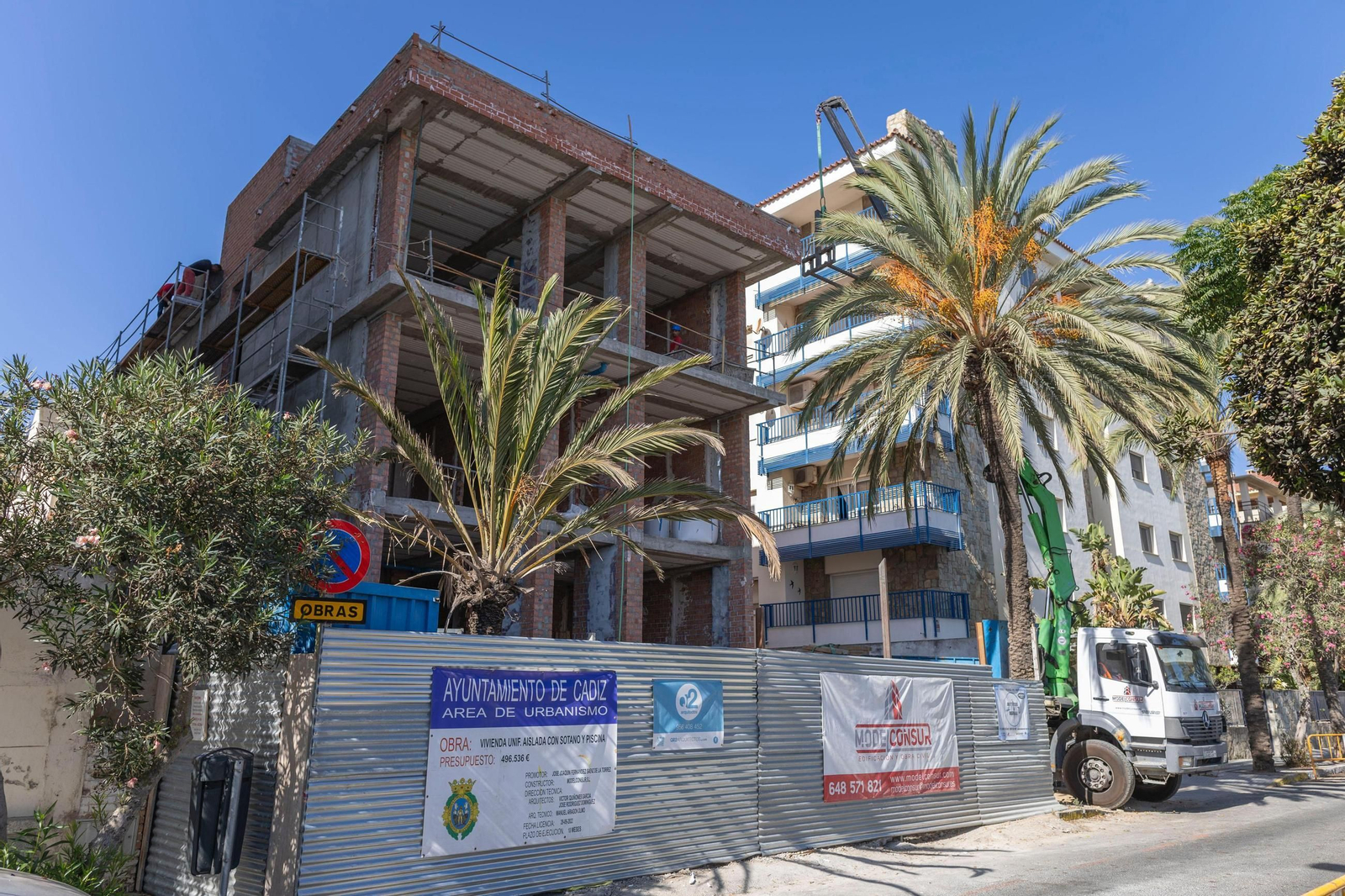 Estado actual, a mes de agosto, del edificio del futuro chalet del futbolista gaditano Suso Estado actual, a mes de agosto, del edificio del futuro chalet del futbolista gaditano Suso