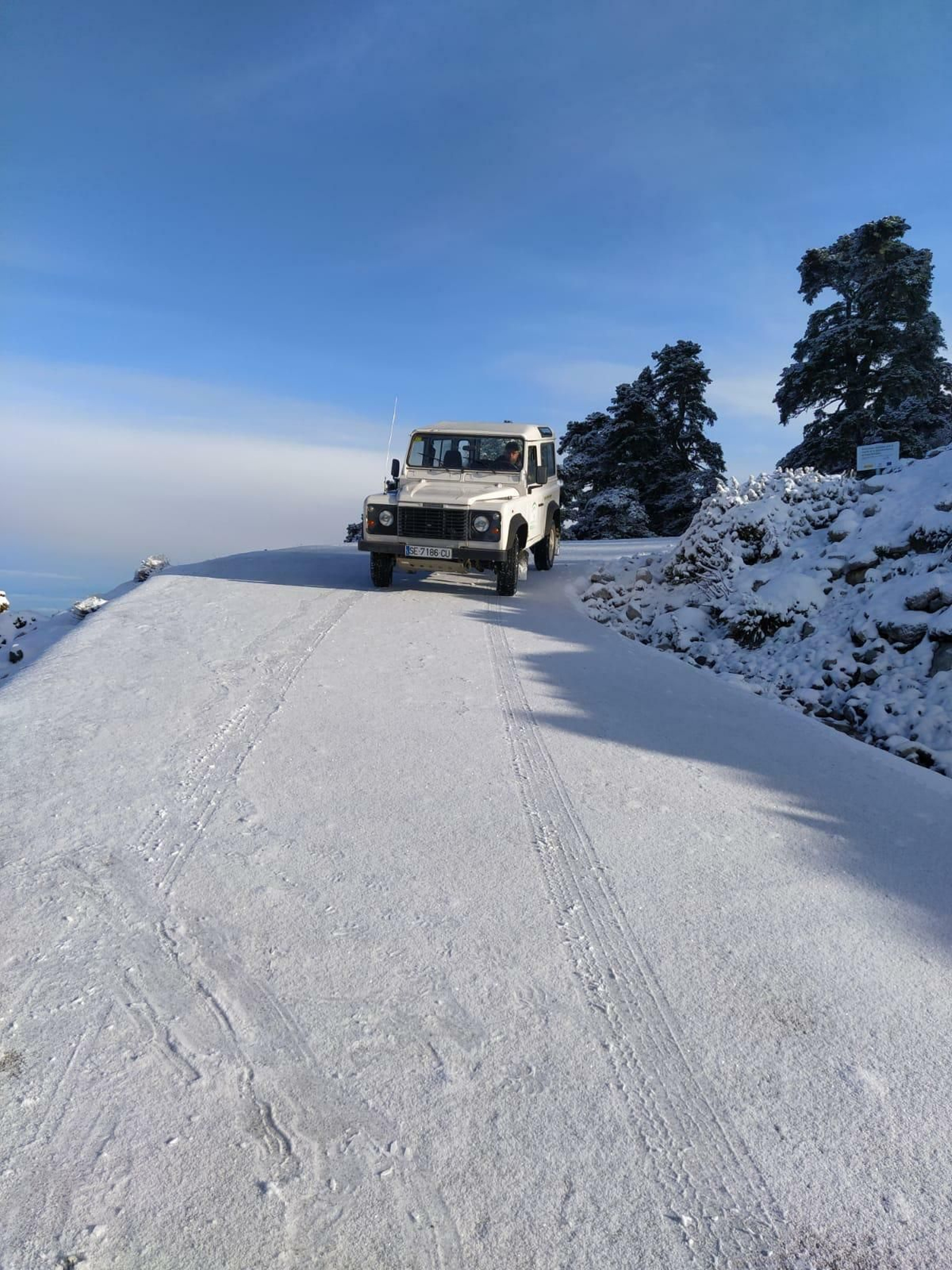 Fotos de la nieve en Ronda, en la subida al Torrecilla