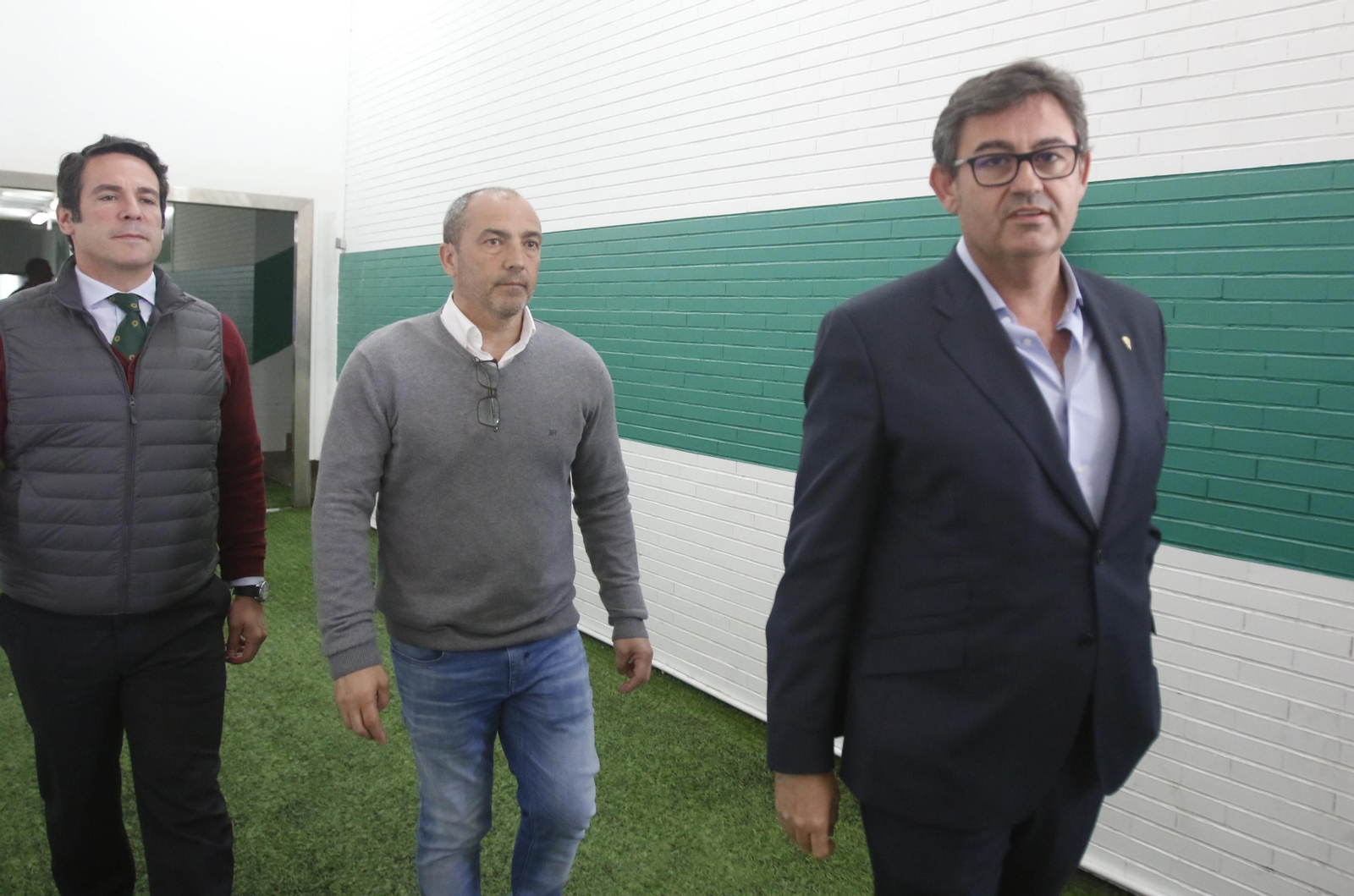 Javier González Calvo y Juan Sabas, el día que el técnico madrileño fue presentado.