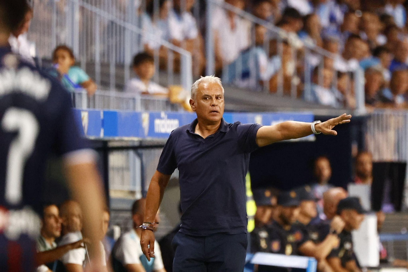 Pellicer, durante el Málaga-Eibar.