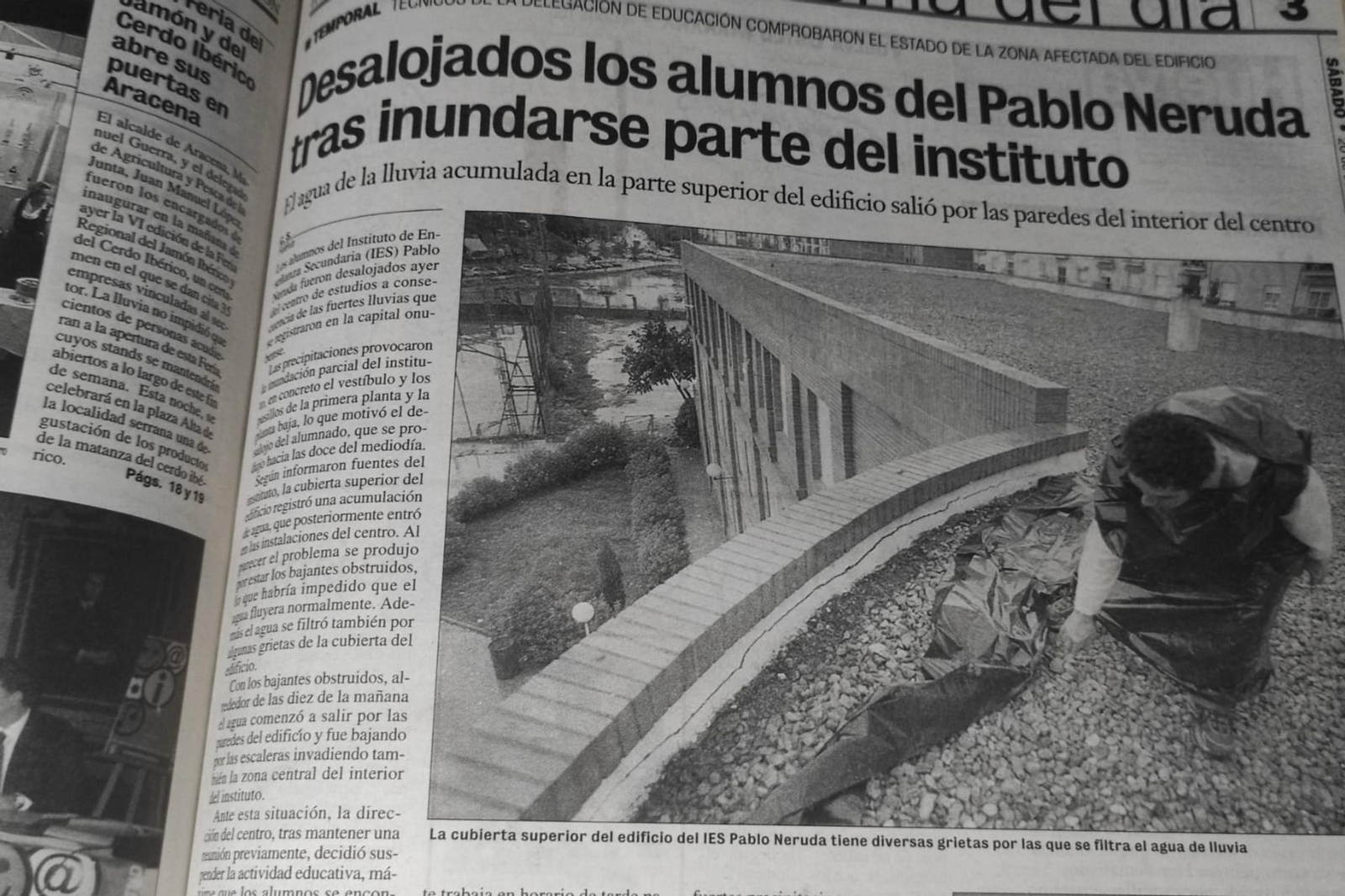 El año que desalojaron a los alumnos del IES Pablo Neruda de Huelva por la lluvia