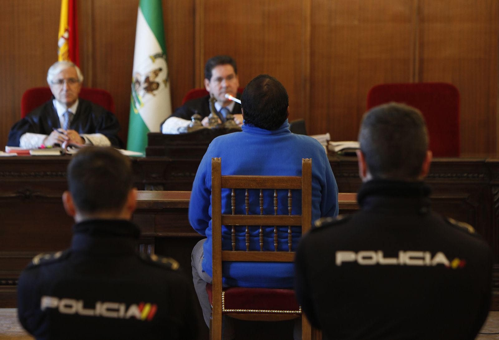 El acusado, el argentino Diego Alejandro Gómez, el Boludo,  en el juicio en la Audiencia de Sevilla.