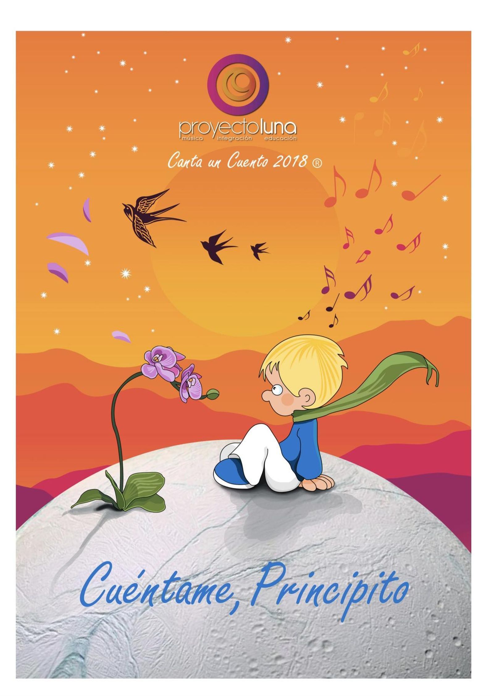 Cartel del espectáculo de música y danza de Proyecto Luna que se representa hoy.