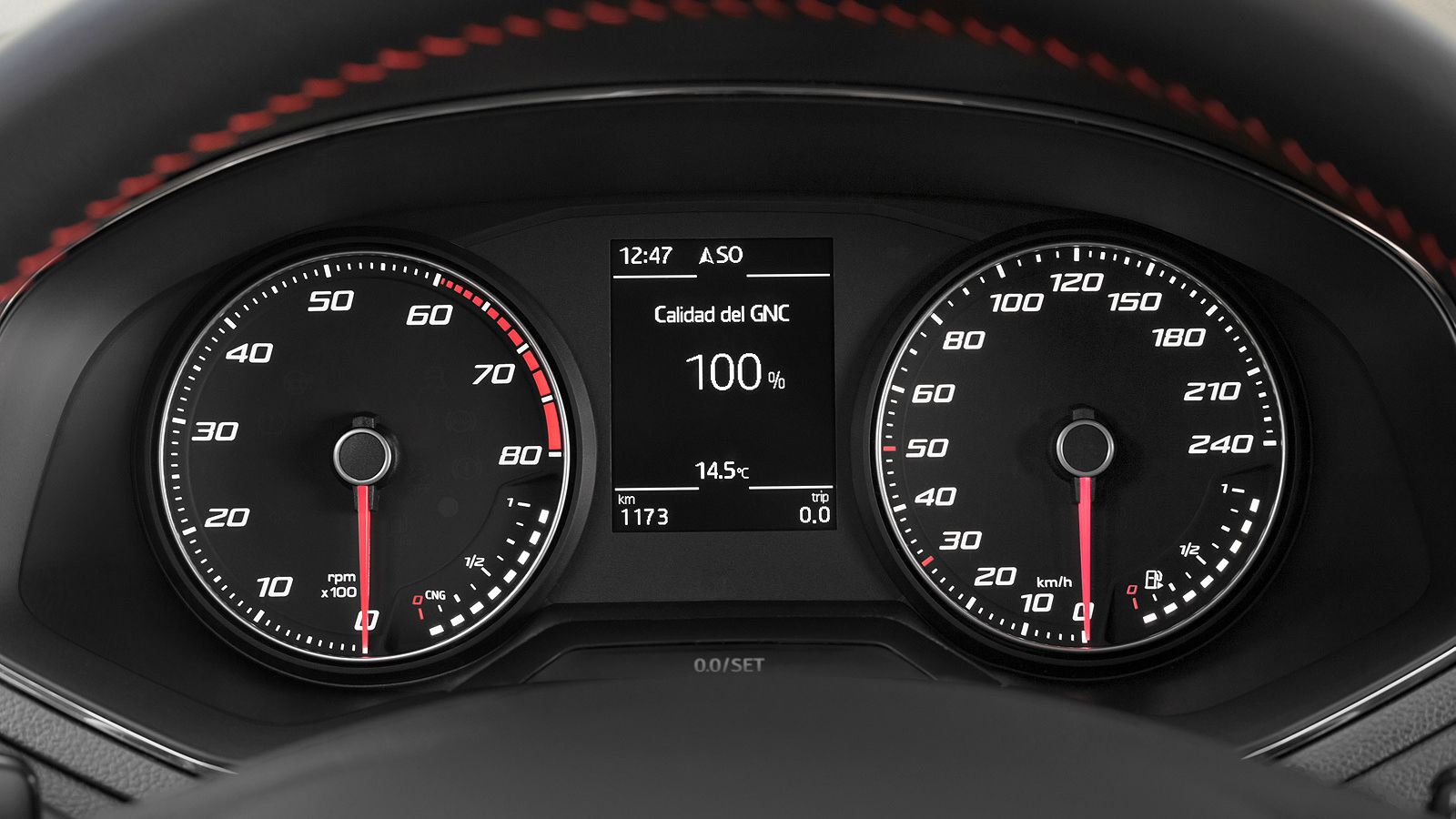 El cuadro de instrumentos muestra el consumo y la calidad del GNC.