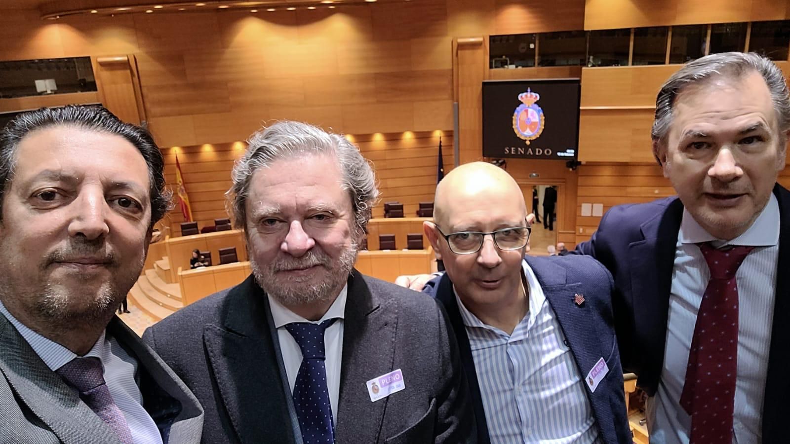 Fabián Huguet, Rafael del Olmo, Salvador Díez y Carlos Domínguez: los cuatro miembros de la comisión de relaciones institucionales del Consejo General de Colegios de Administradores de Fincas de España.