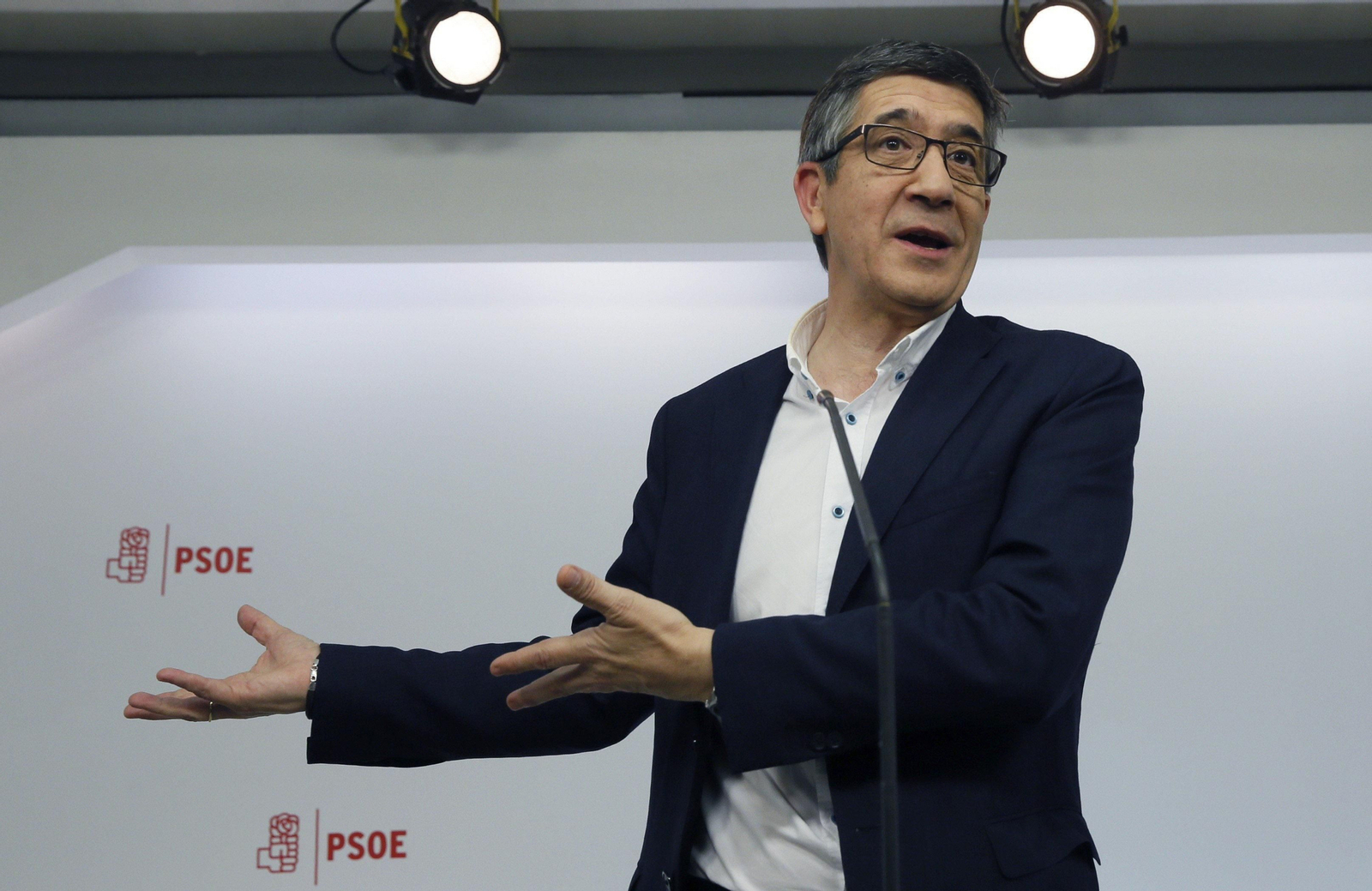 Patxi López, en una de sus intervenciones durante el debate.