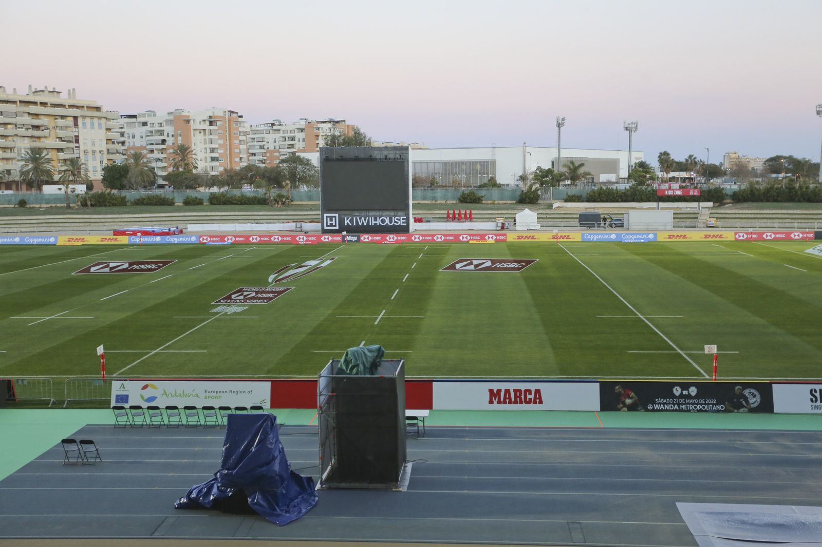 Los preparativo en el Ciudad de Málaga las HSBC World Rugby Sevens Series