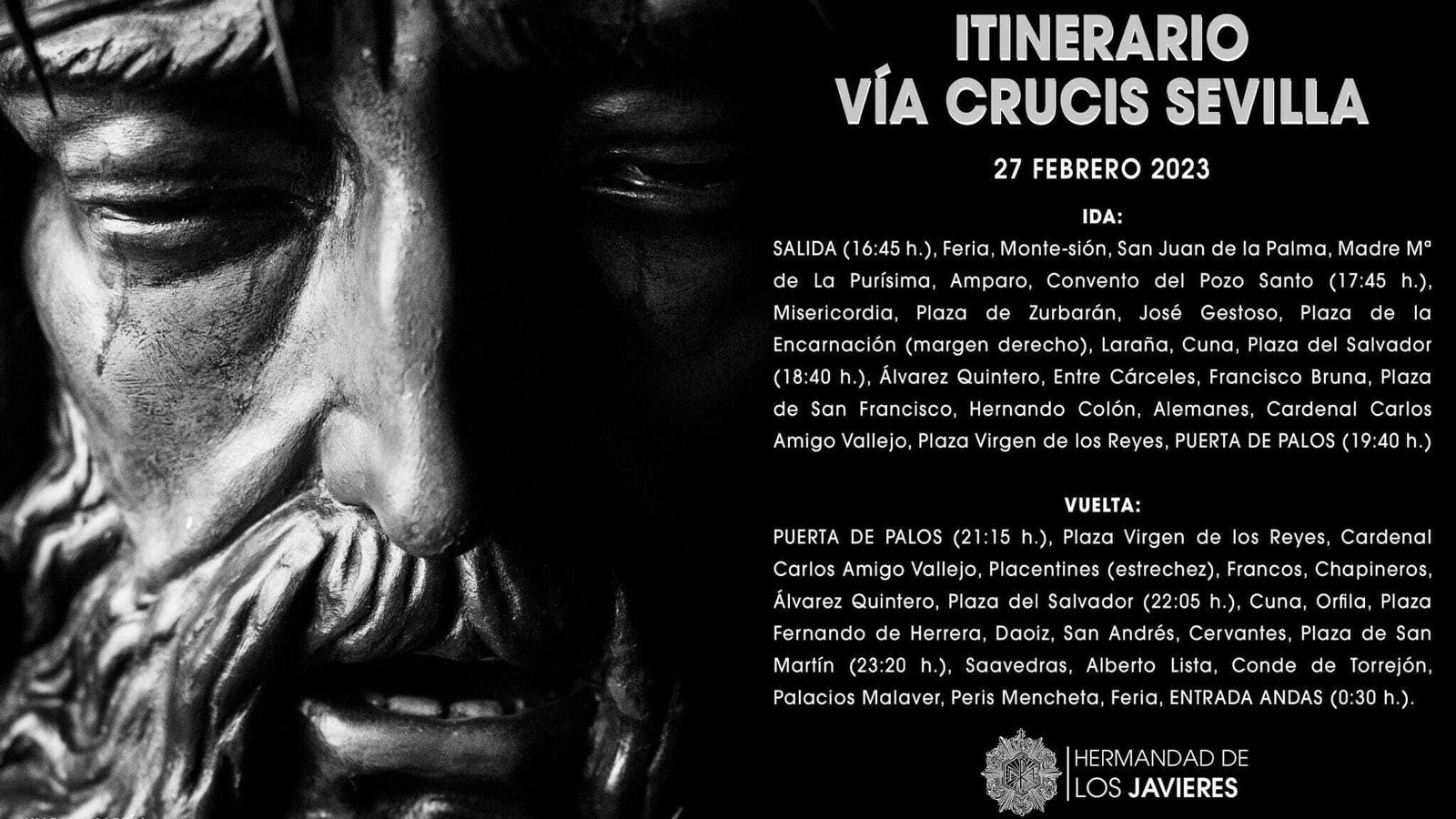 Recorrido del Vía Crucis de las Hermandades