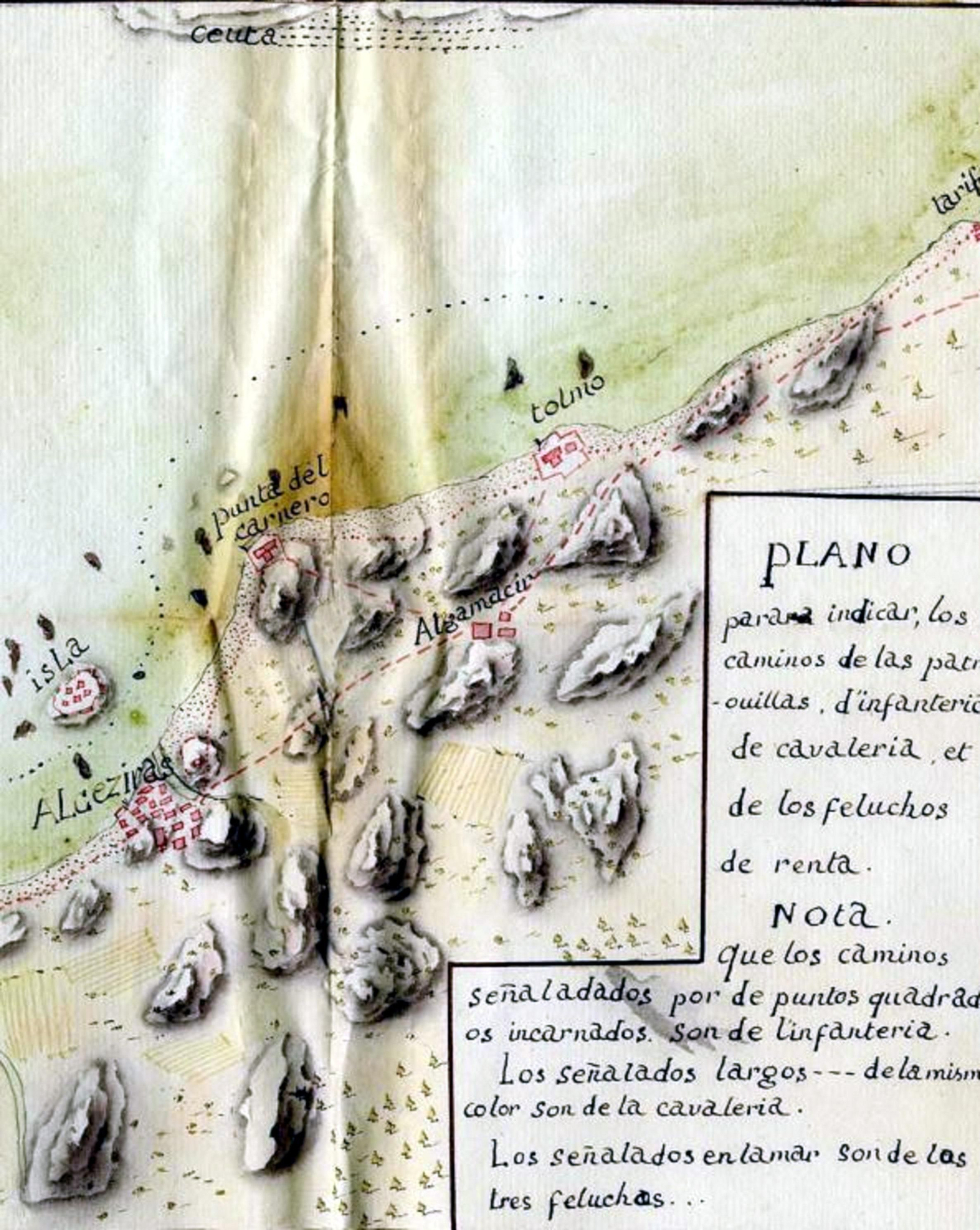 La Argamasilla en el camino real Algeciras-Pelayo (S.XVIII).