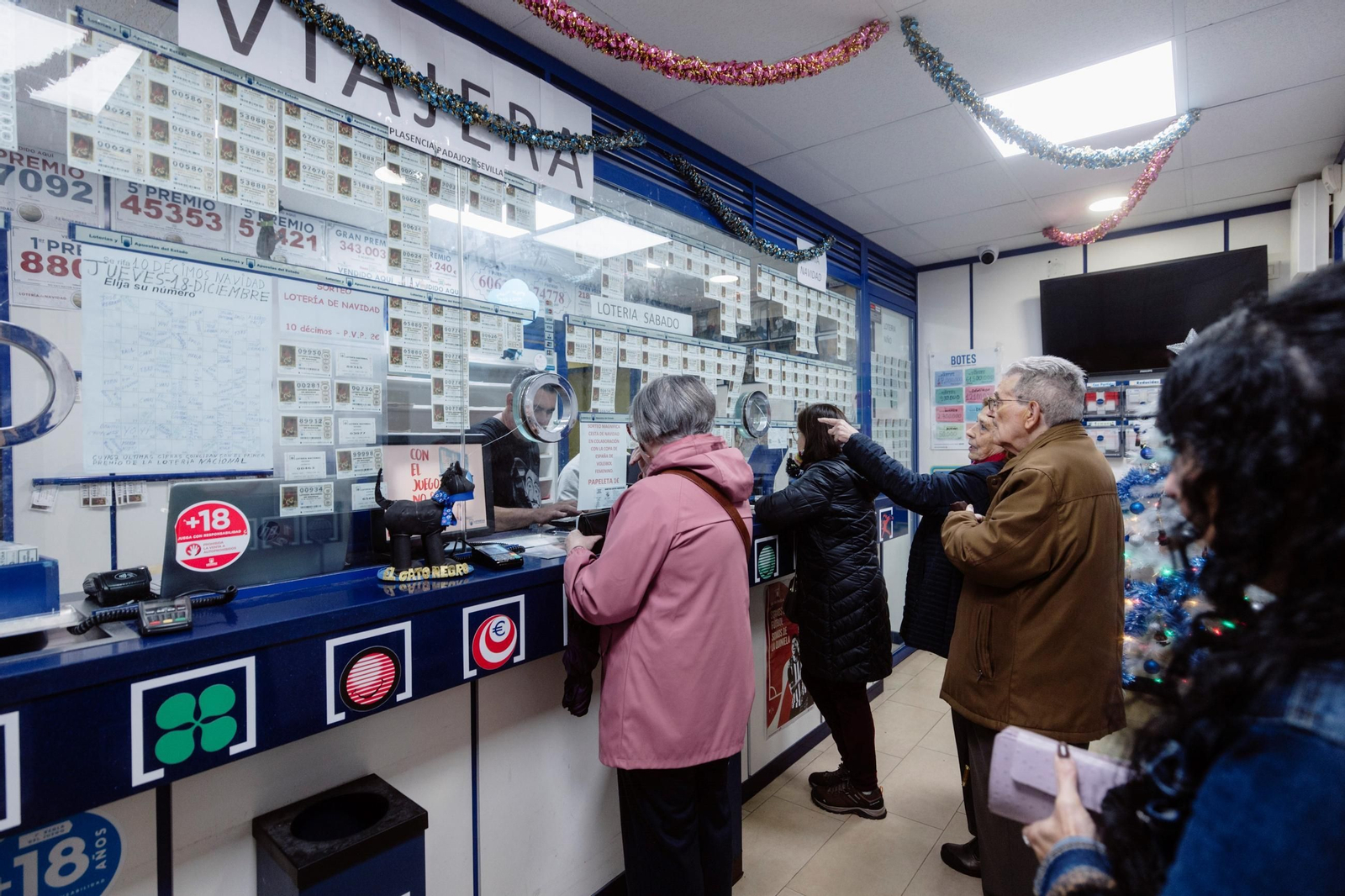 Interior de la administración de loterías El gato negro el pasado martes.