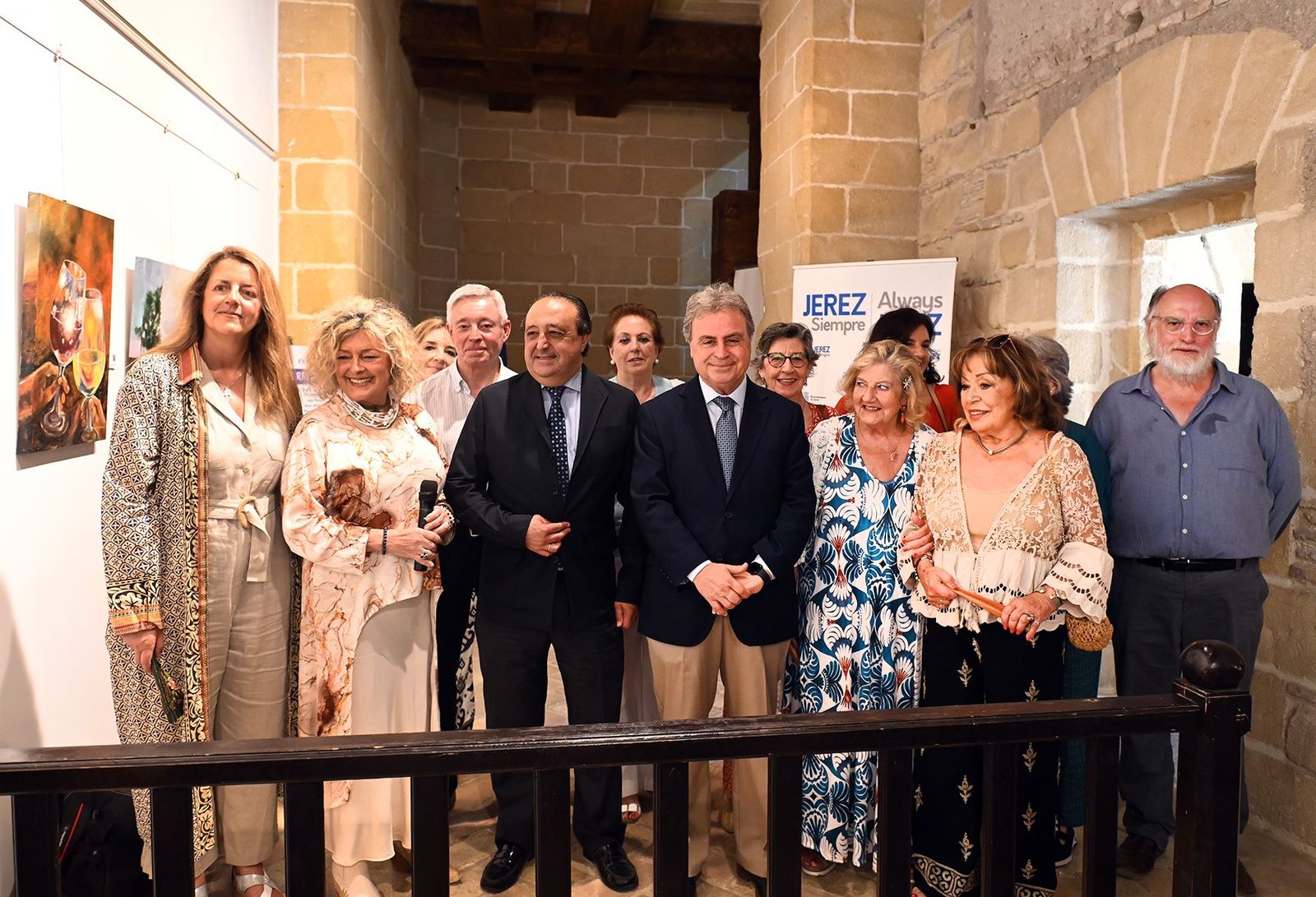 Francisco Zurita y Antonio Real, en la inauguración de la exposición colectiva en la sala El Molino del Alcázar.