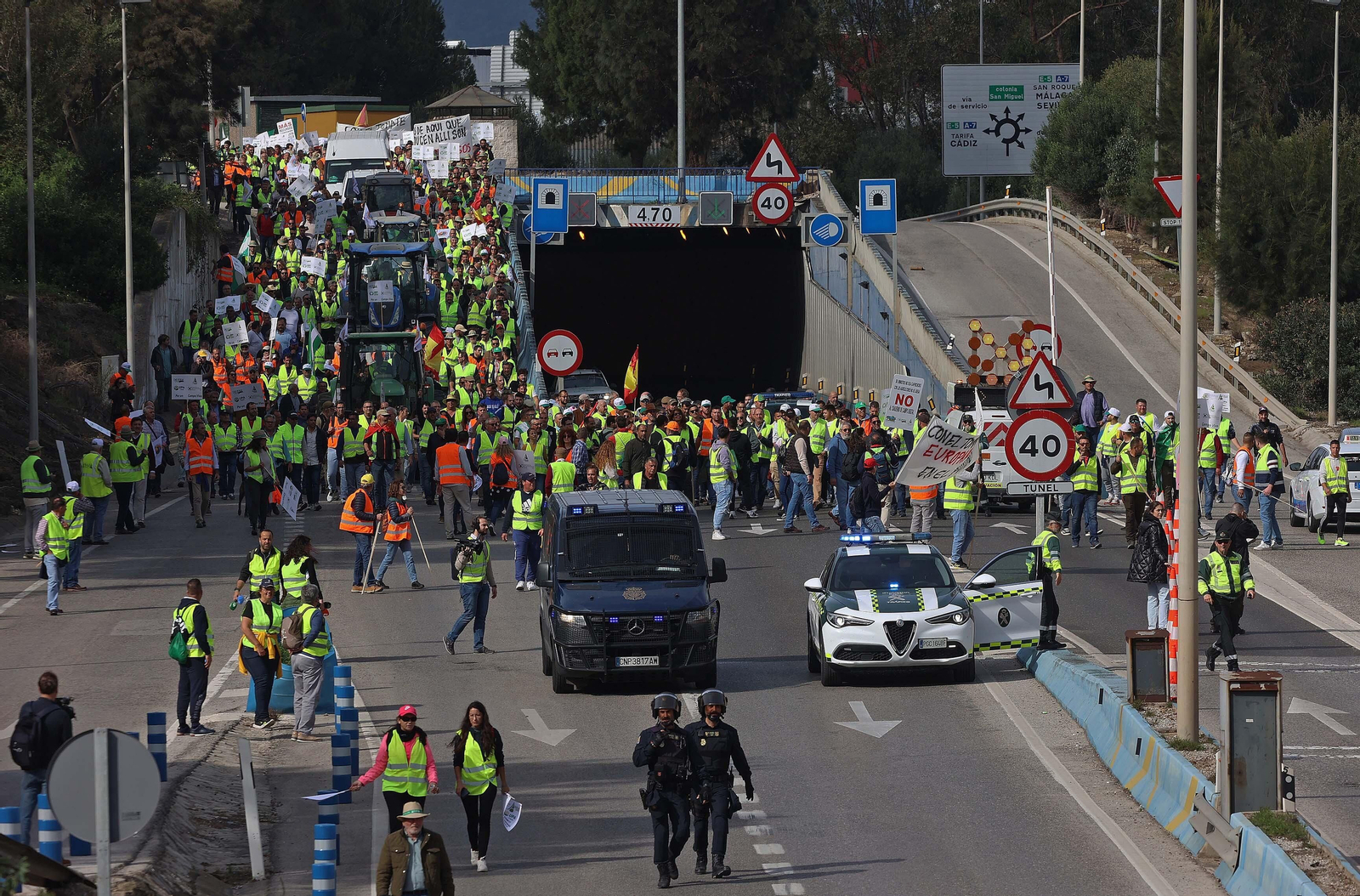 Imágenes de las protestas de los agricultores en Algeciras