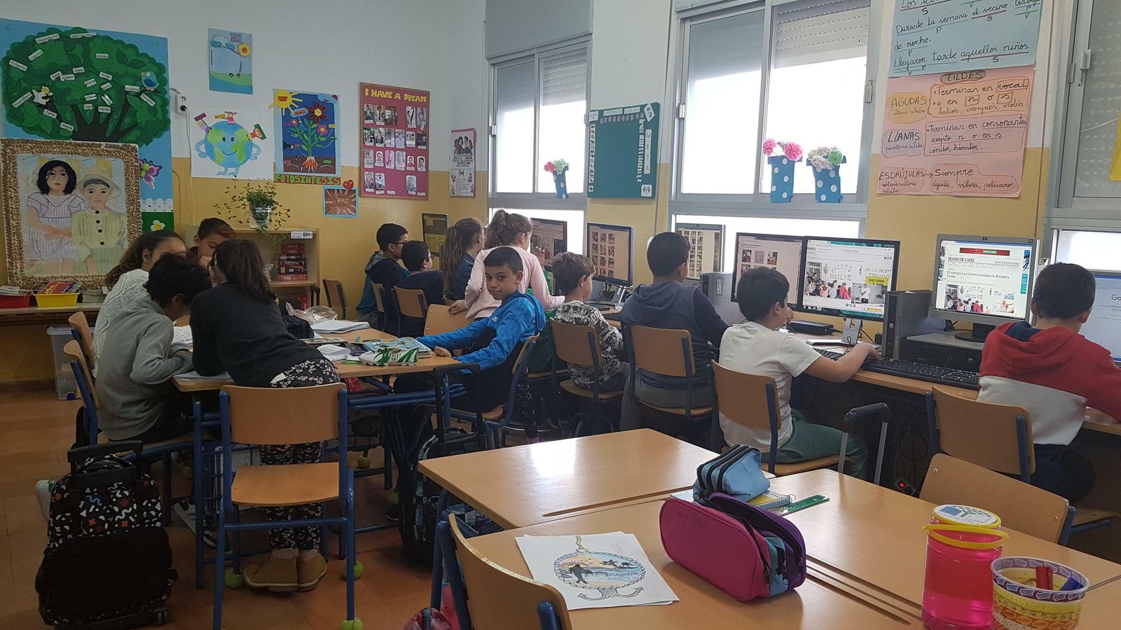 Una clase del CEIP Las Cortes.