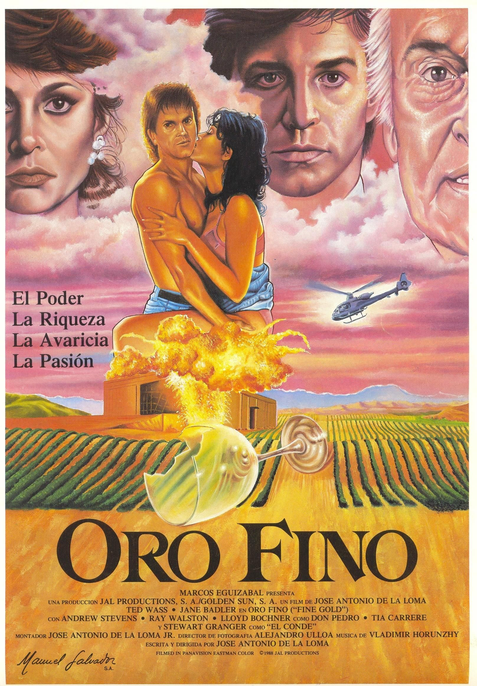 Póster de ‘Oro Fino’ (1988), con Stewart Granger.